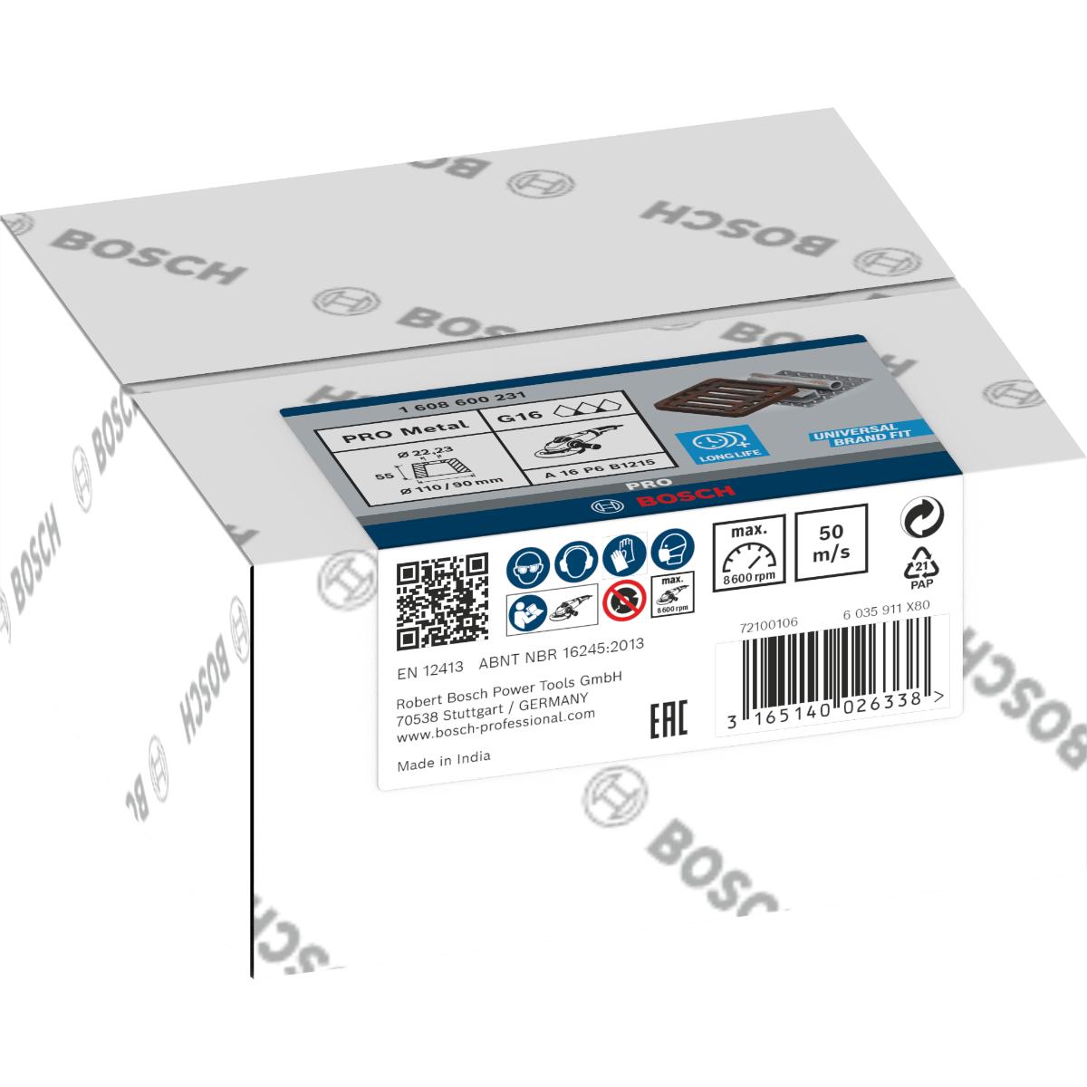 Bosch PRO Schleiftopf, konisch-Metall/Guss 90 mm, 110 mm, 55 mm