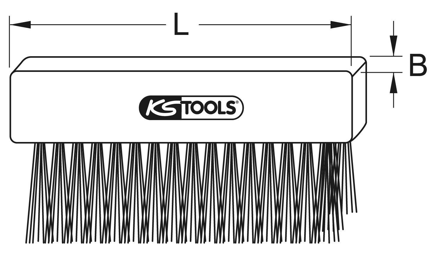 KS Tools BRONZEplus Bürste, Zinnbronzedraht, gewellt, 125 mm