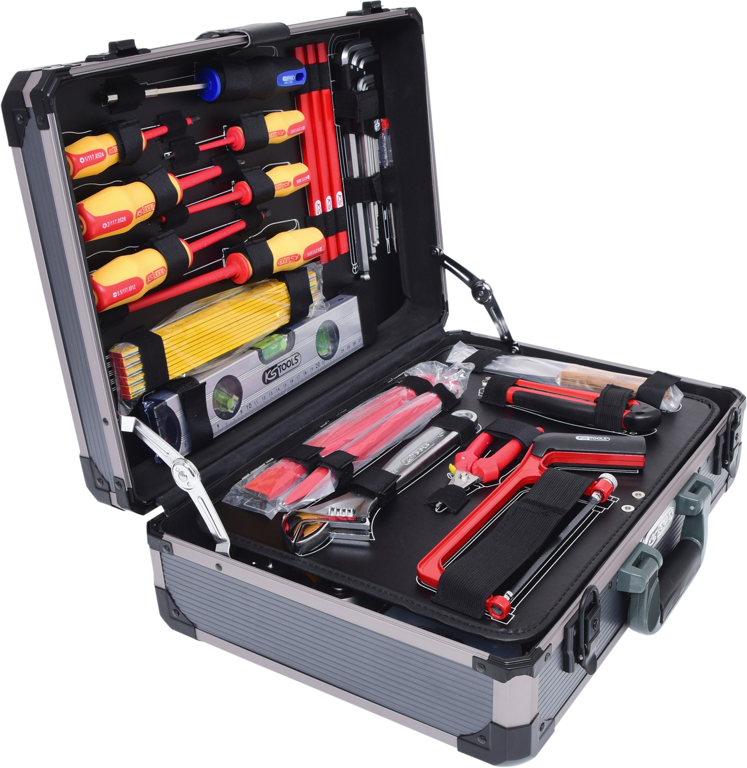 KS Tools 1/4" + 1-2 Elektriker-Werkzeugkoffer, 128-tlg