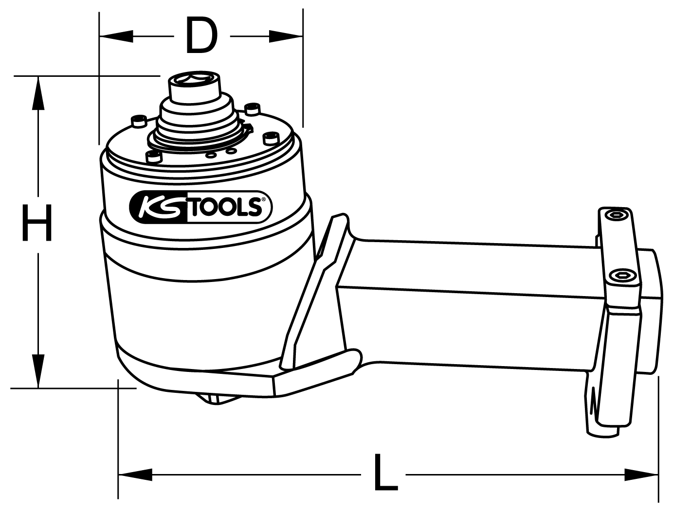 KS Tools Drehmoment-Vervielfältiger 1/2" x 1.1/2", 6000Nm