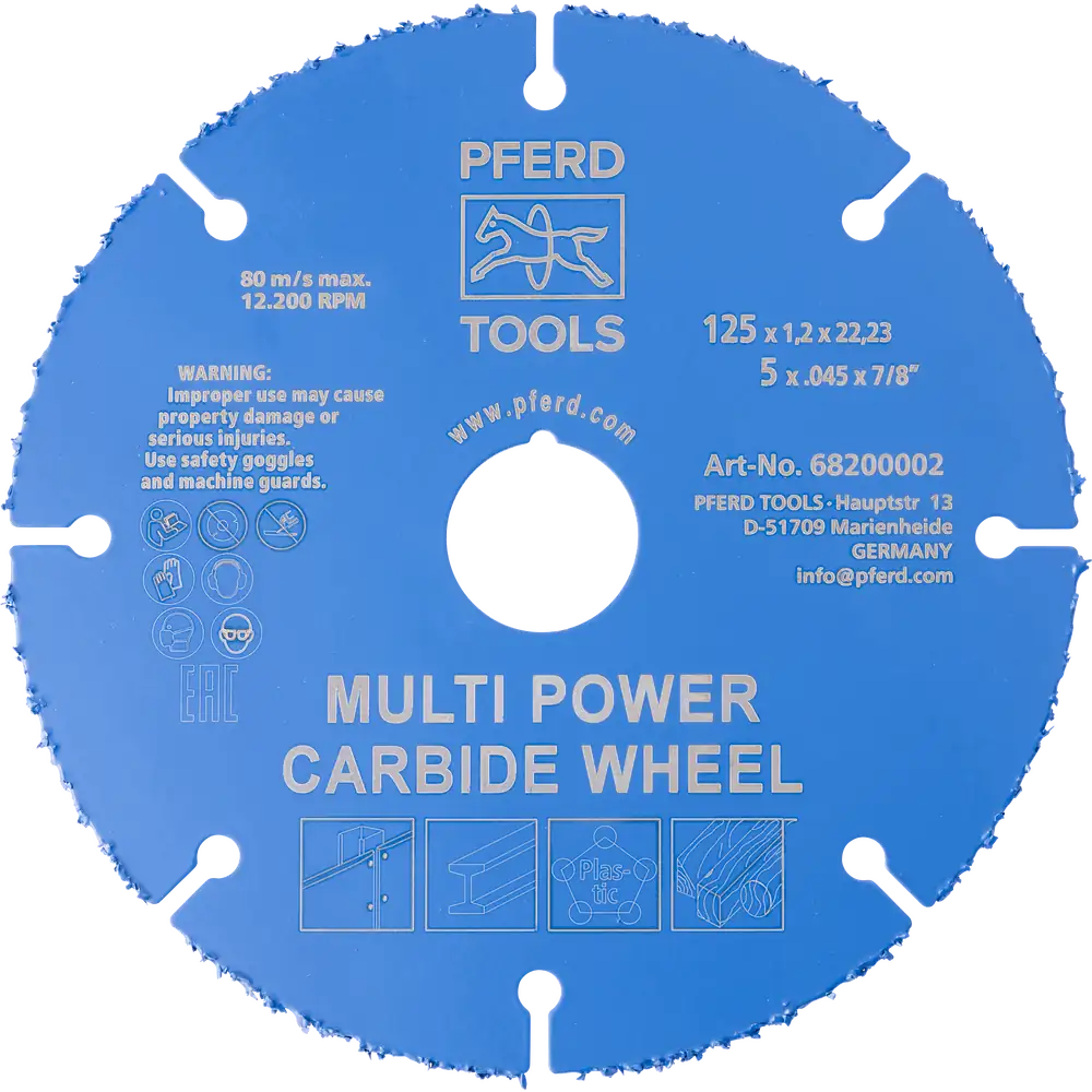 PFERD TOOLS Multi Power Carbide Trennscheibe DS 125x1,2x22,23 mm zum Trennen verschiedenster Materialien