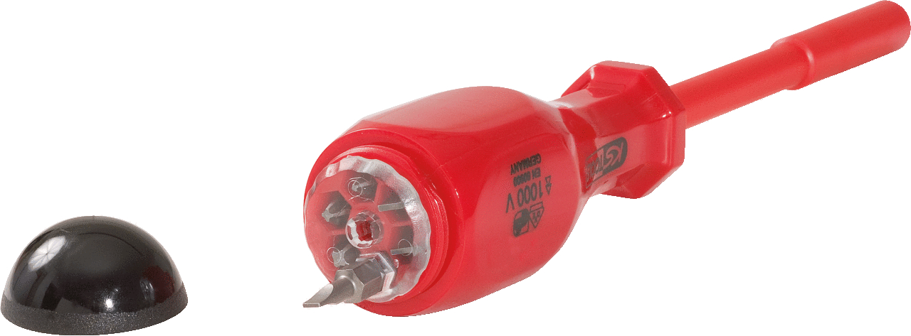 KS Tools 1/4" Bit-Schraubendreher mit Schutzisolierung und Magazin