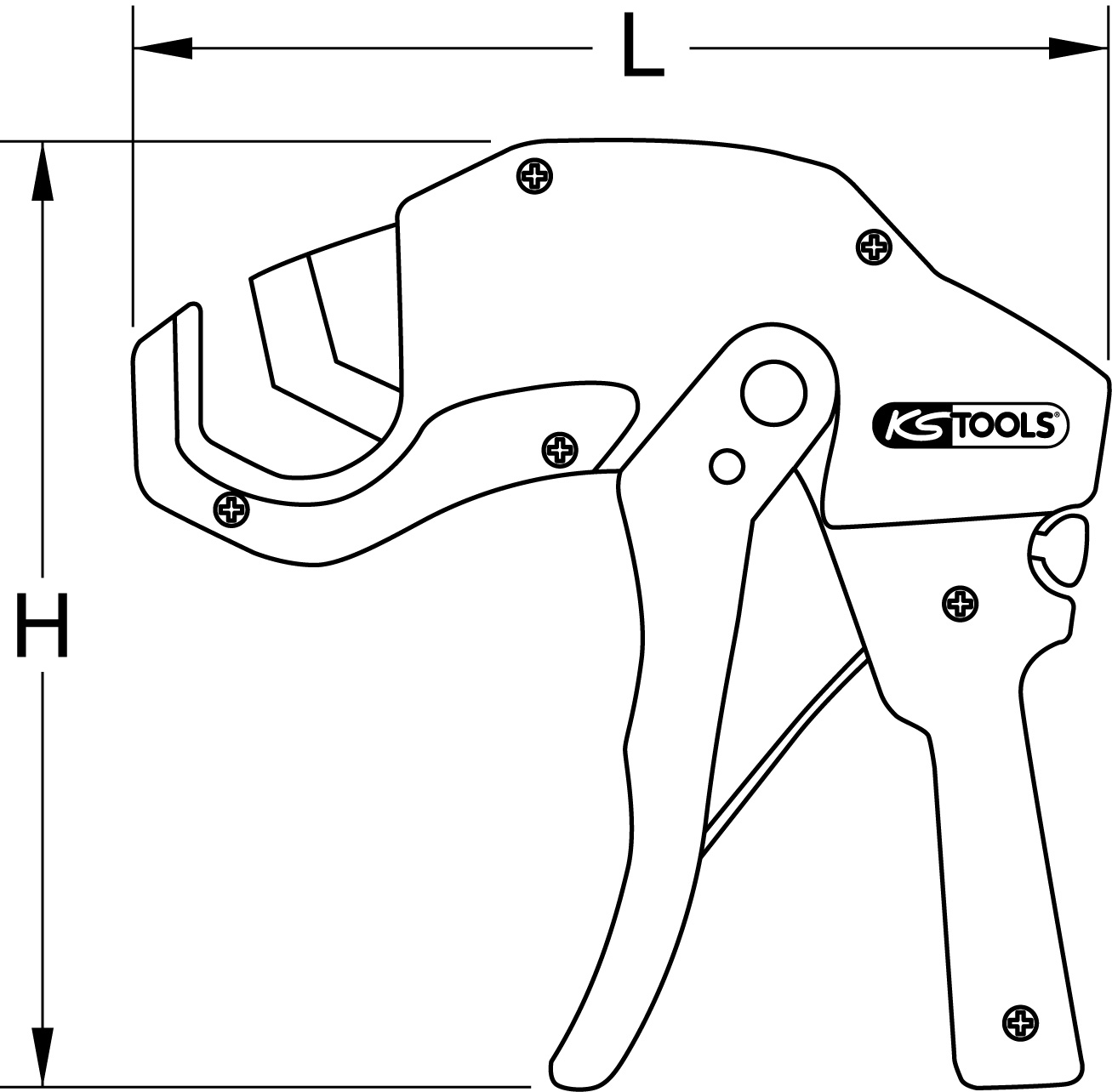 KS Tools Kunststoffrohr-Abstechpistole Ø 6-42mm, 210mm
