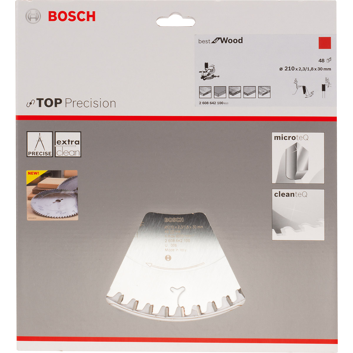 Bosch Kreissägeblatt Top Precision Best for Wood, 210 x 30 x 2,3mm, 48 Zähne