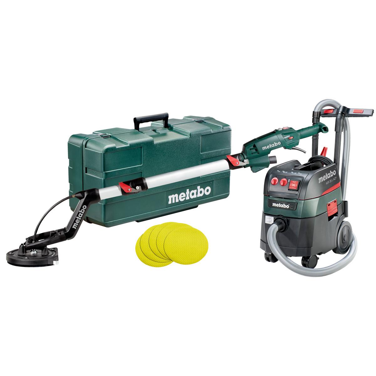 Metabo Set Langhalsschleifer LSV 5-225 Comfort + Allessauger ASR 35 L ACP mit 25 Haftschleifblättern