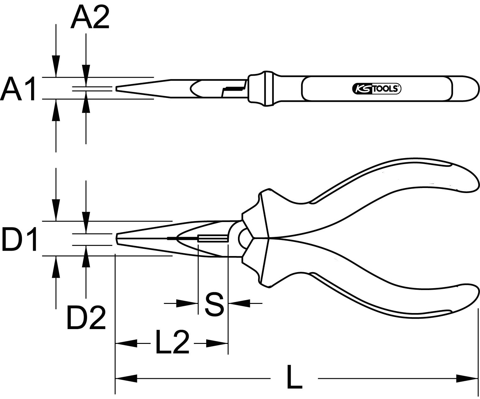 KS Tools Ultimateplus Telefonzange, 165mm