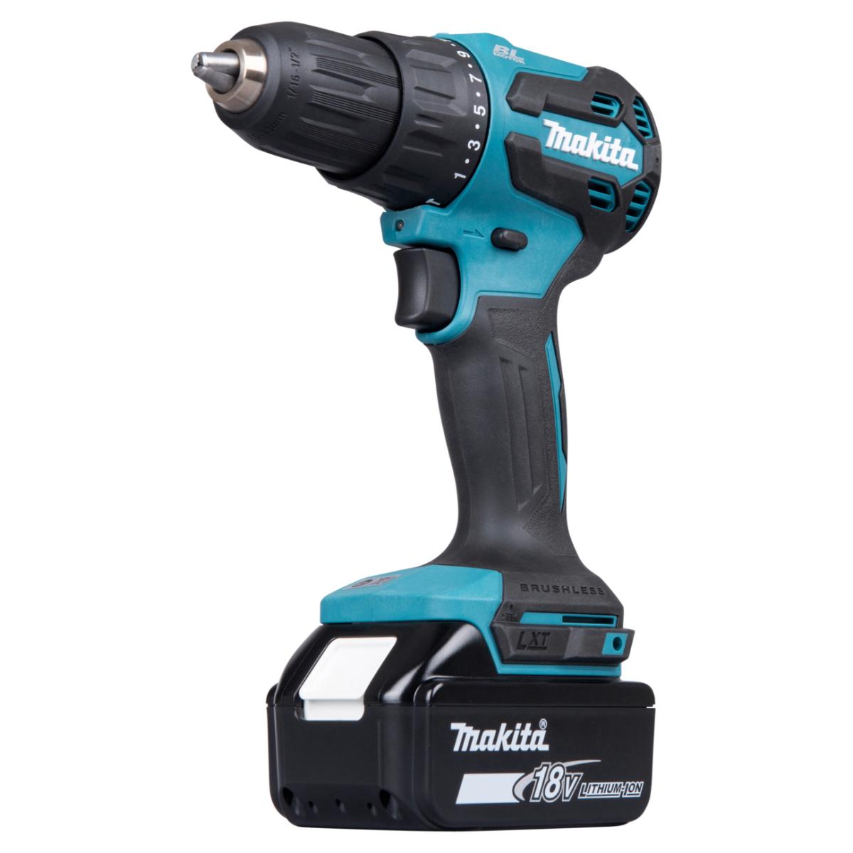 Makita Akku-Schlagbohrschrauber 18V / 5,0 Ah, 2 Akkus + Ladegerät im MAKPAC, inkl. MAKPAC-Organizer 191X80-2