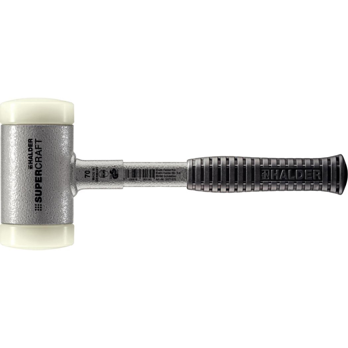 HALDER SUPERCRAFT - Schonhammer rückschlagfrei mit bruchsicherem Stahlrohrstiel, Nylon