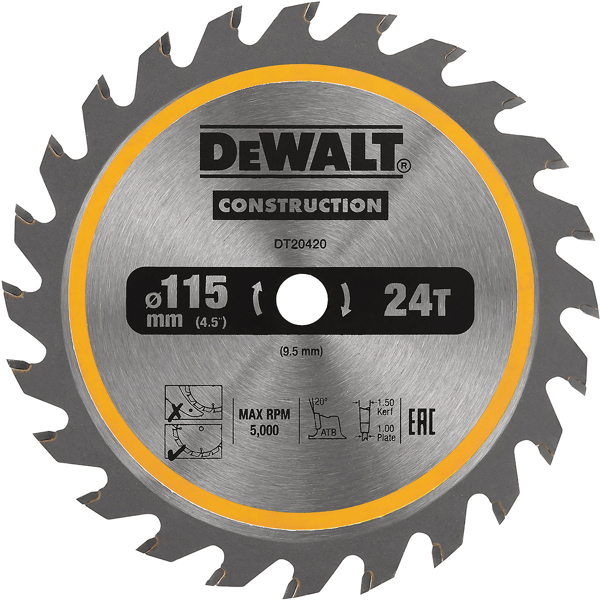 DEWALT CONSTRUCTION Kreissägeblatt Akku
