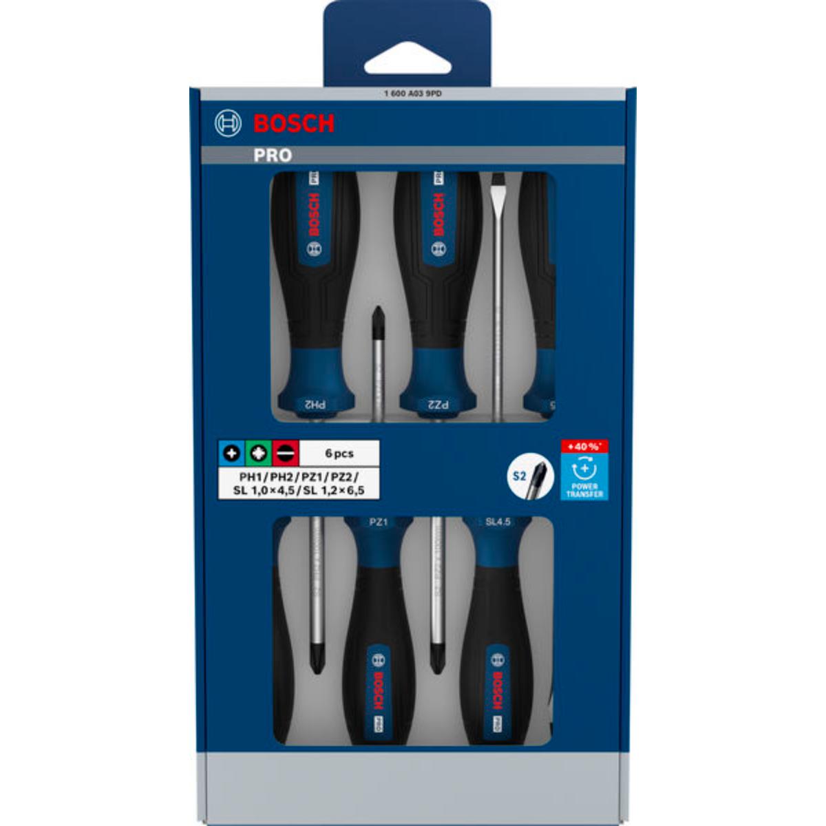 Bosch PRO Schraubendreher PH/PZ/SL, 6-teilges Set