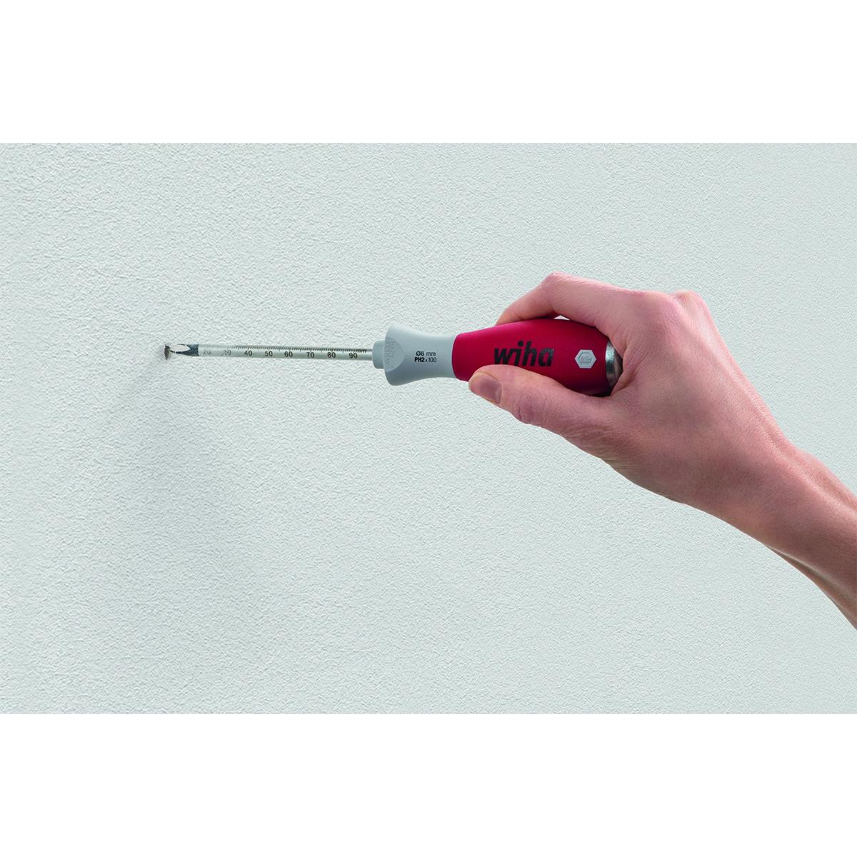 Wiha Dübellochschläger Set SoftFinish mit 6 mm Rundklinge und 4 Dübeln