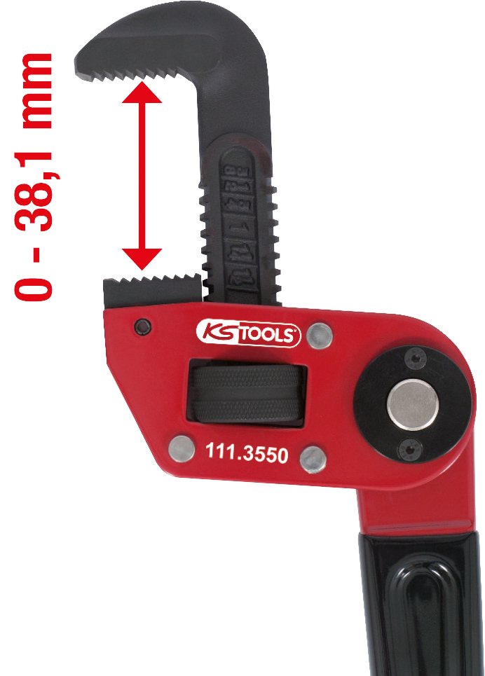 KS Tools Einhand-Rohrzange 1.1/2" mit verstellbarem Kopf