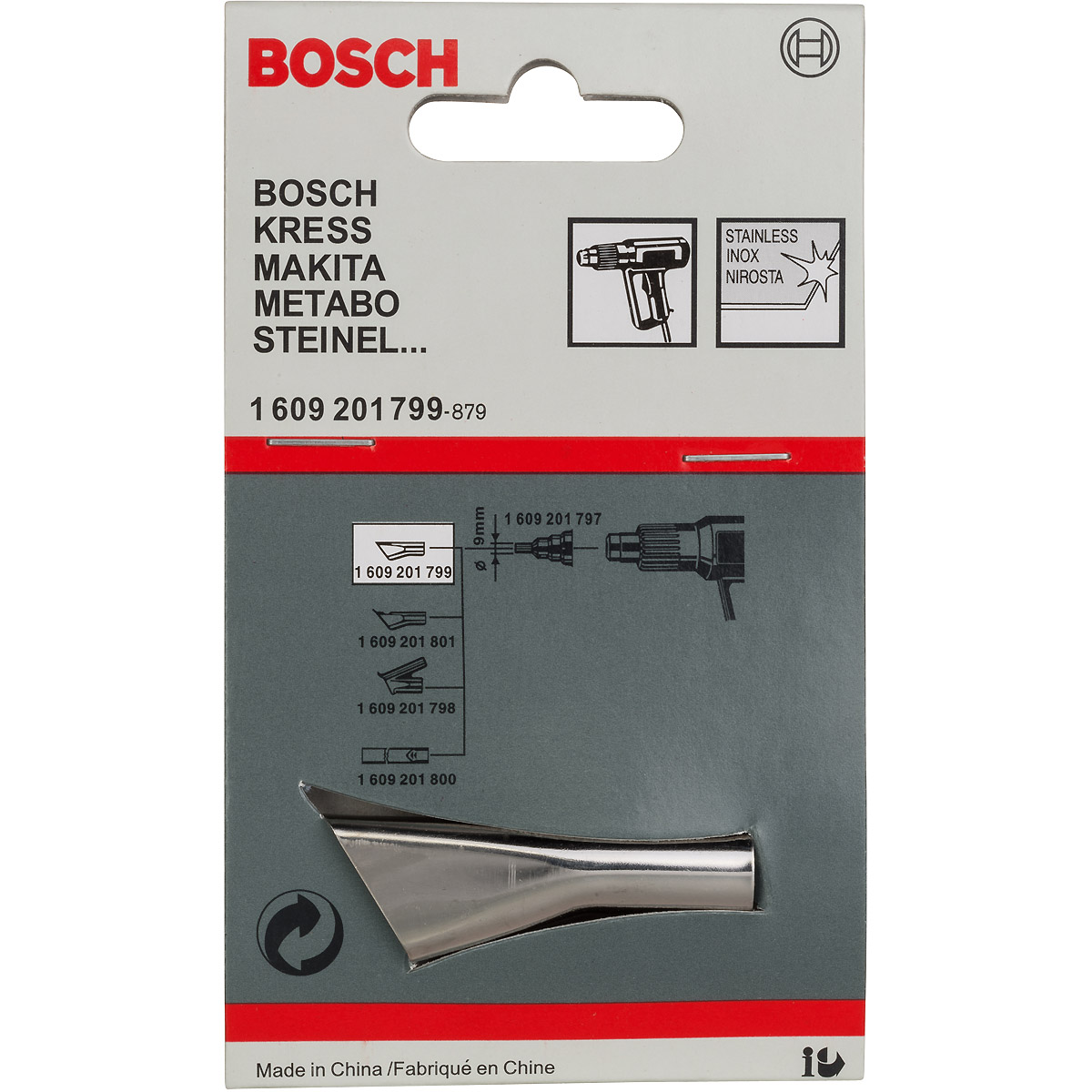 Bosch Schlitzdüse für Bosch-Heißluftgebläse mit Elektronik, 10 mm