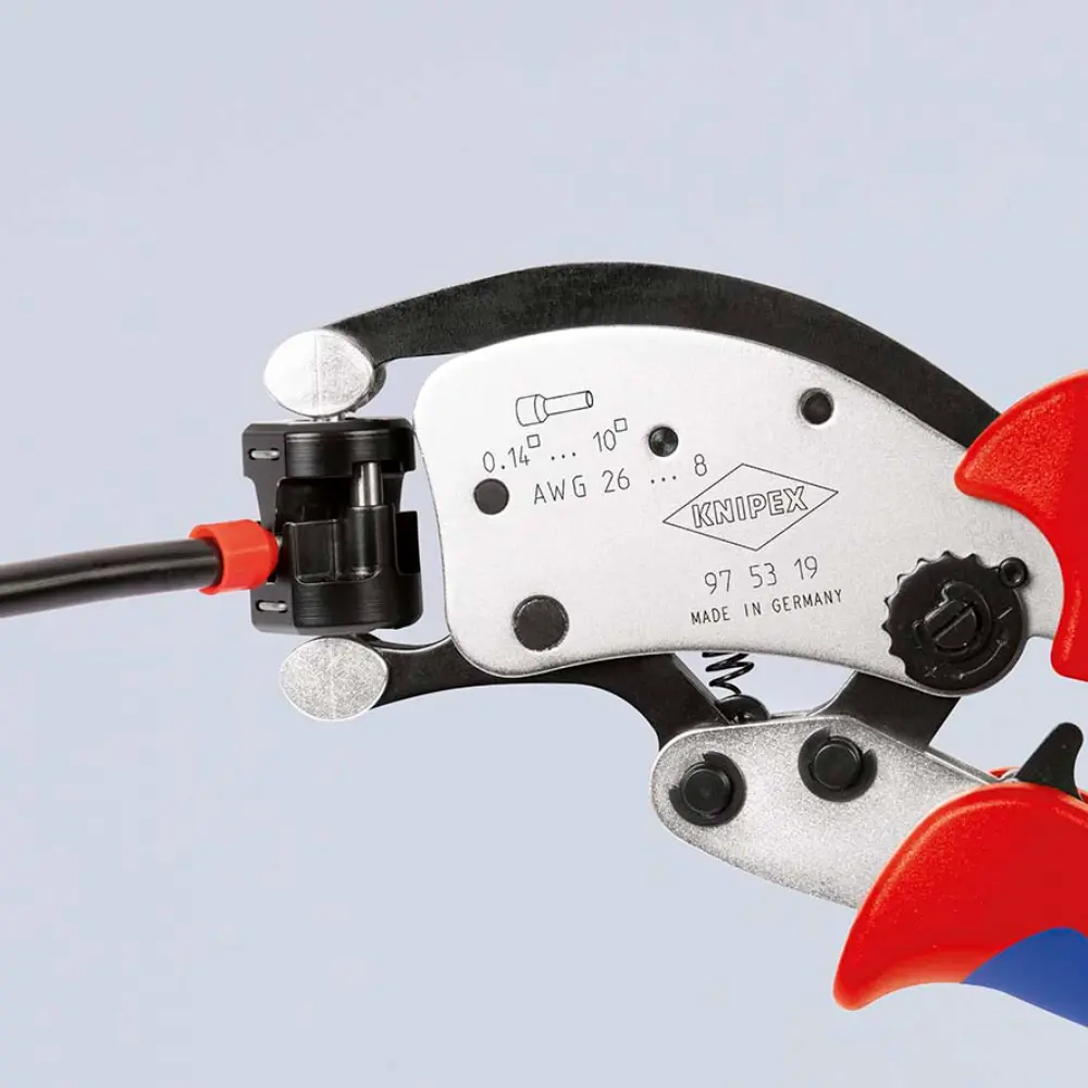 KNIPEX Twistor T Selbsteinstellende Crimpzange für Aderendhülsen verchromt 200 mm