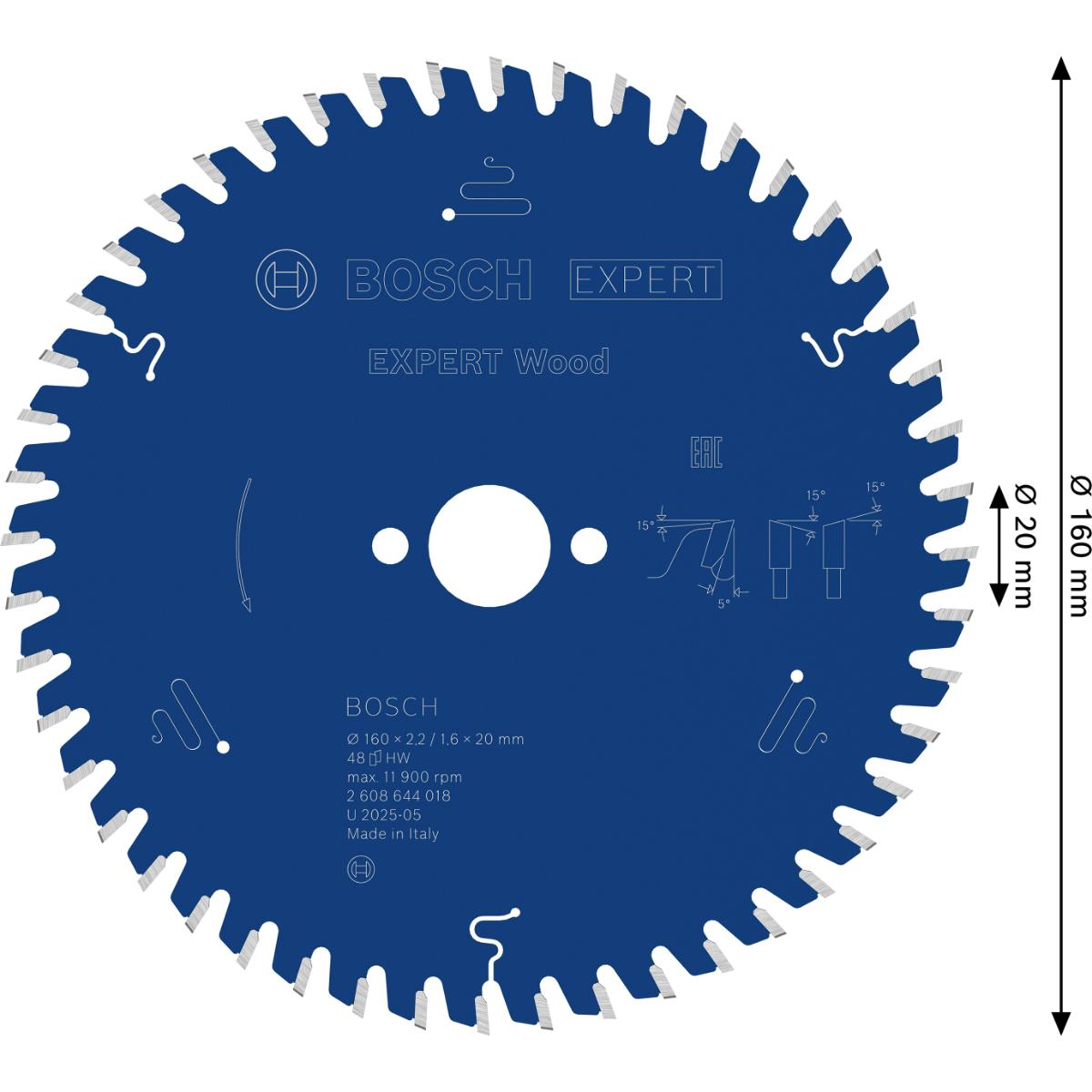 Bosch Kreissägeblatt Expert for Wood ø 160 mm