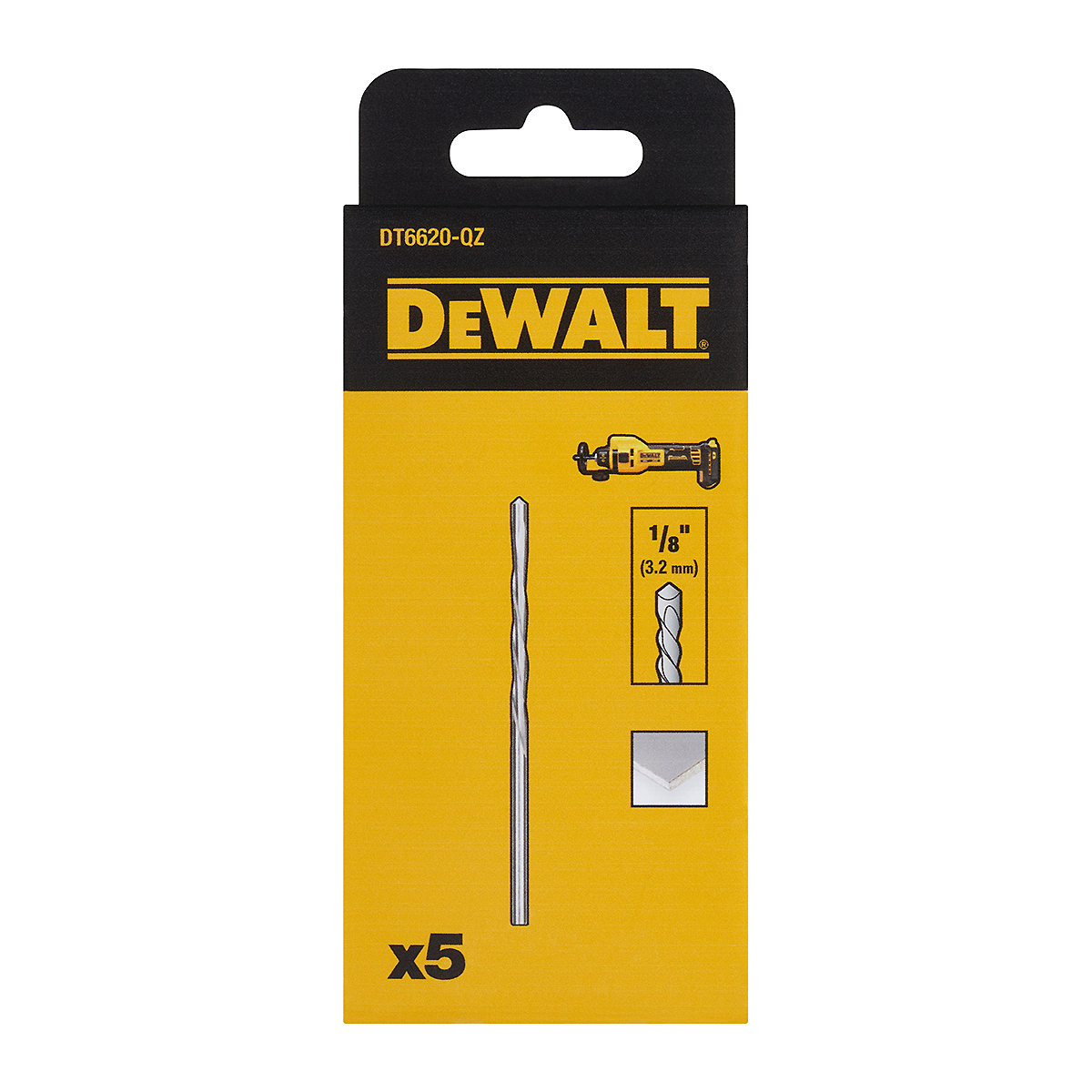 DEWALT 1/8 Zoll Pilot Point Trockenbaufräser 5 Stück