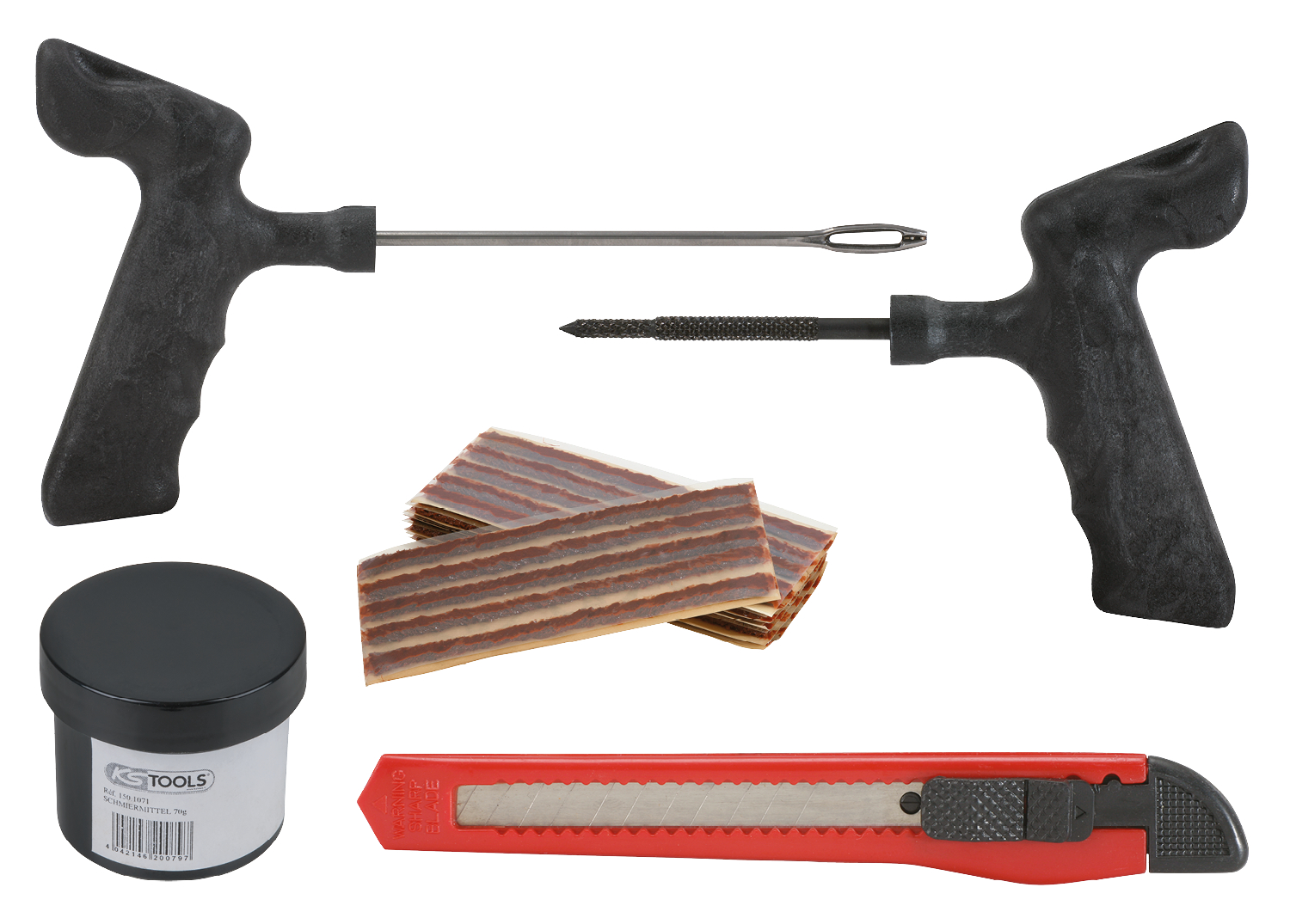 KS Tools Reifenvulkanisier-Satz für KFZ, 5-tlg, 100 mm Fäden