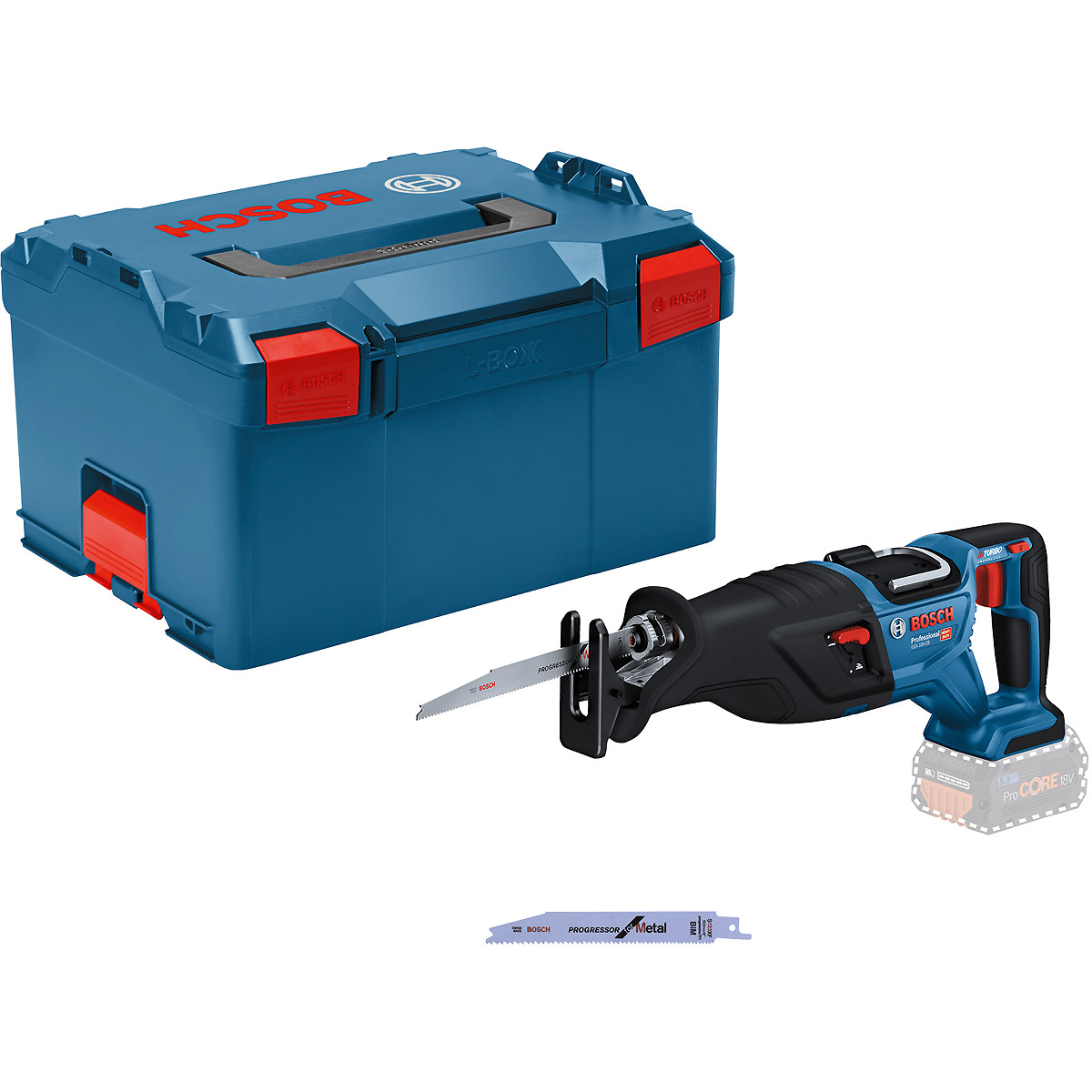 Bosch Akku-Säbelsäge BITURBO GSA 18V-28 in L-BOXX 238 mit Säbelsägeblatt
