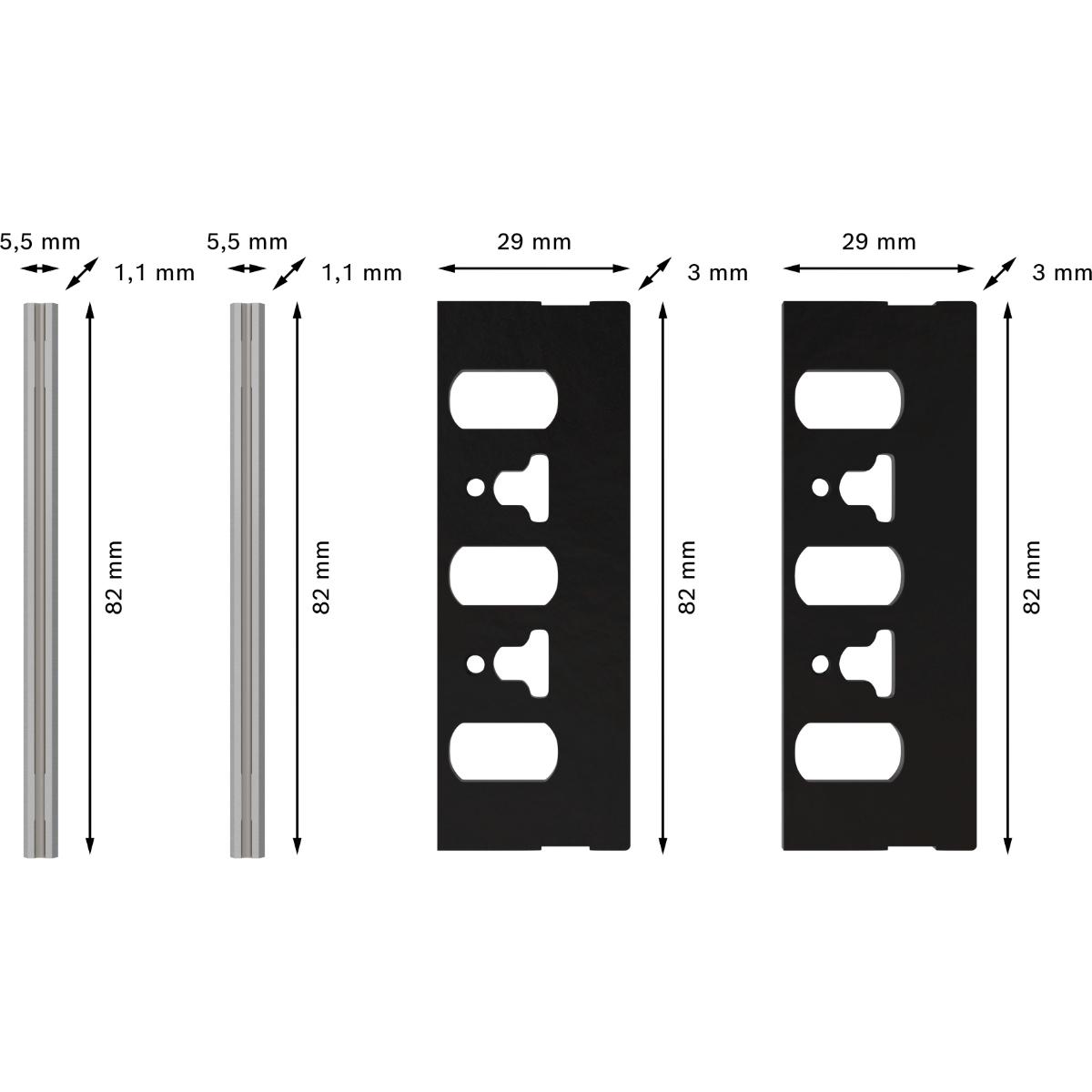 Bosch PRO Hobelmesser-Set, 4-teiligs Set