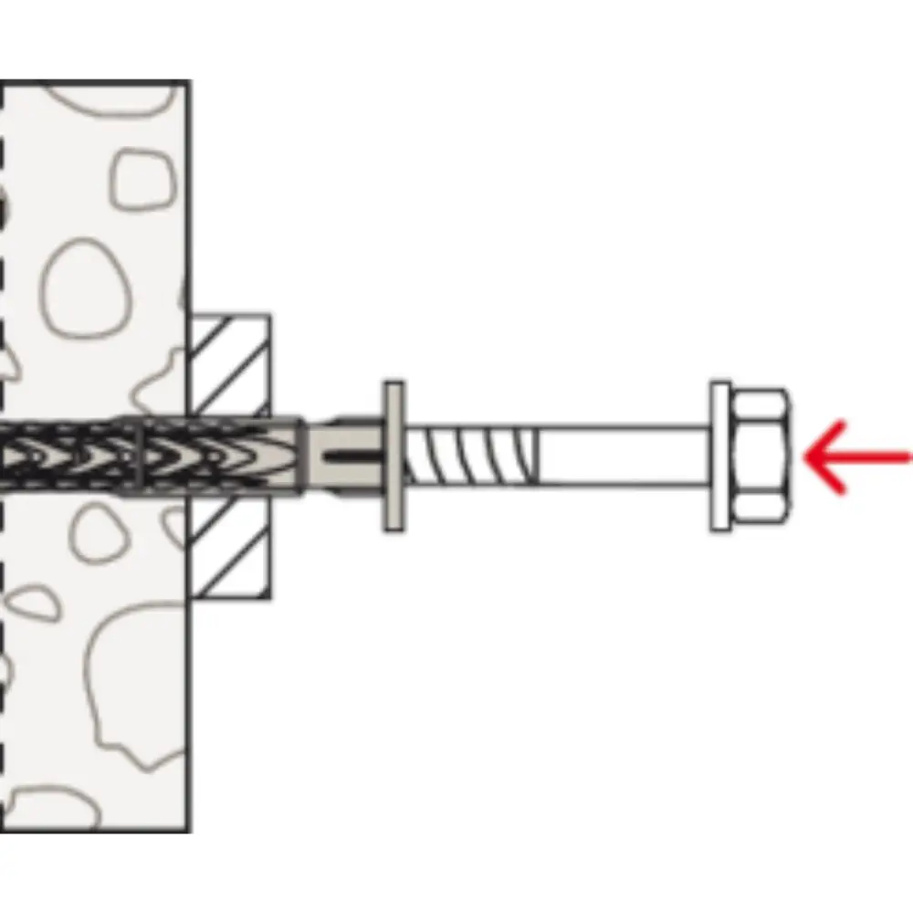 Fischer Langschaftdübel SXRL 10x80 FUS mit Sechskantschraube und U-Scheibe