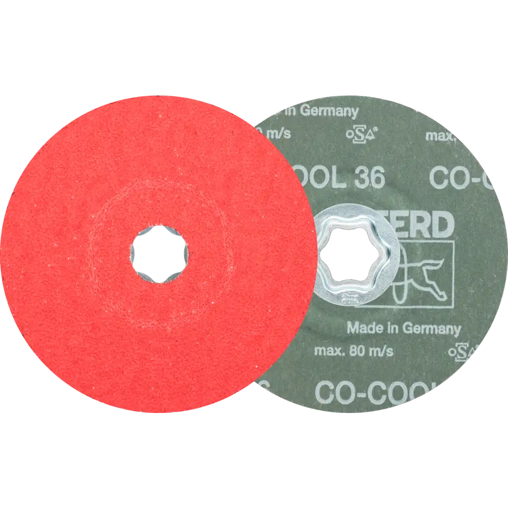 PFERD TOOLS COMBICLICK Keramikkorn Fiberscheibe CO-COOL für Edelstahl, 5 Stück