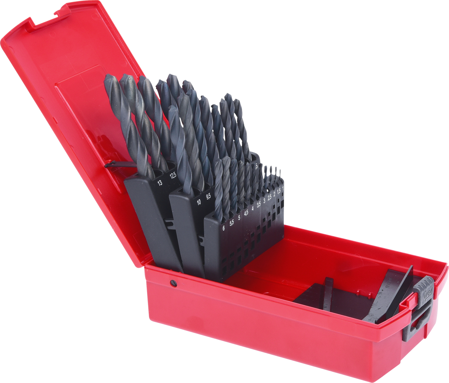KS Tools HSS-R Spiralbohrer-Satz, Kunststoffkassette, 25-tlg, 1-13mm