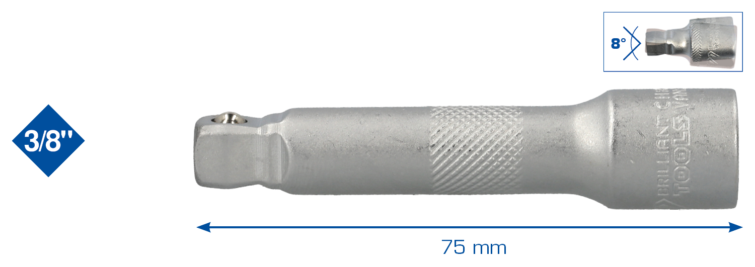 Brilliant Tools 3/8" Schwenkbare Verlängerung