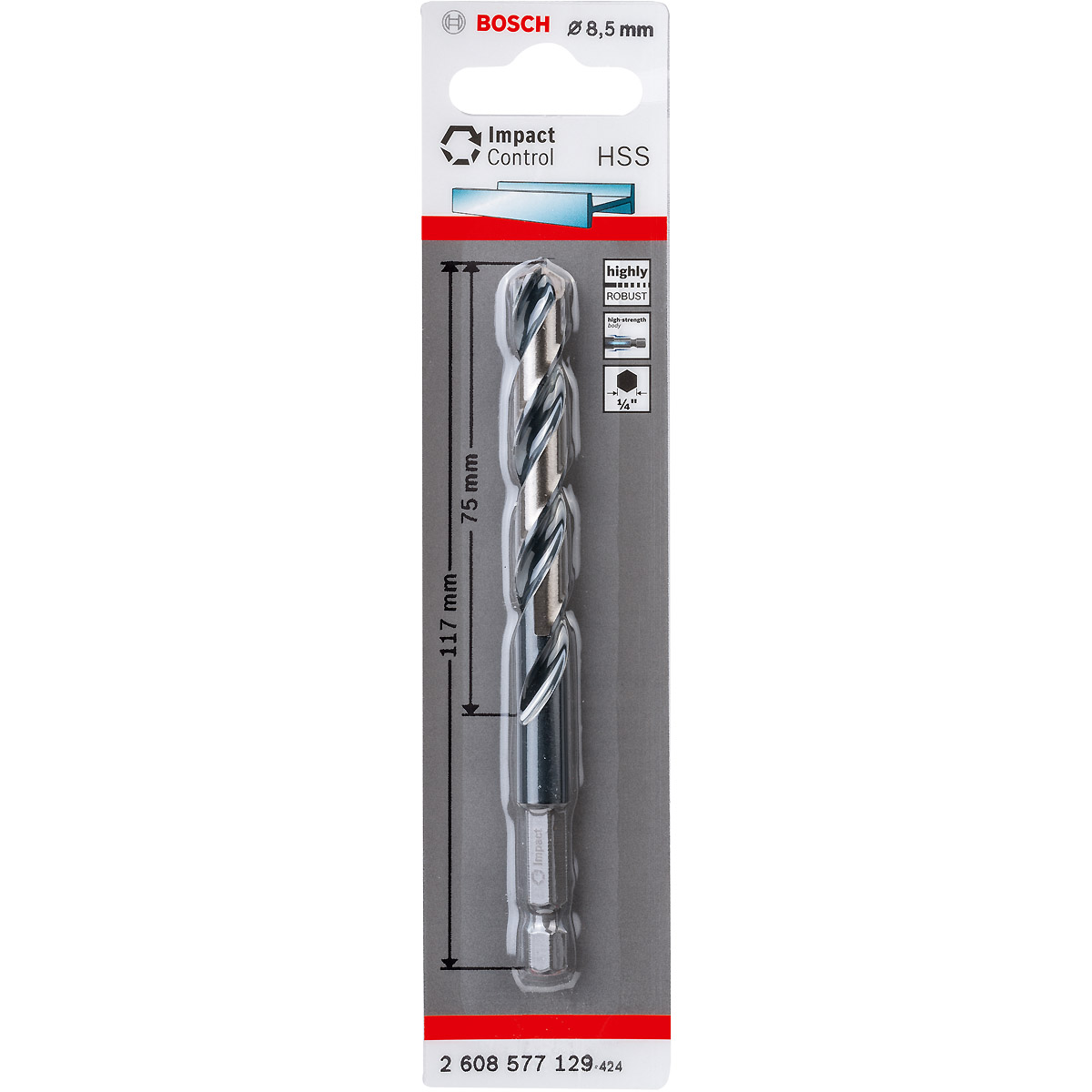 Bosch HSS Spiralbohrer Impact Control mit Sechskantschaft