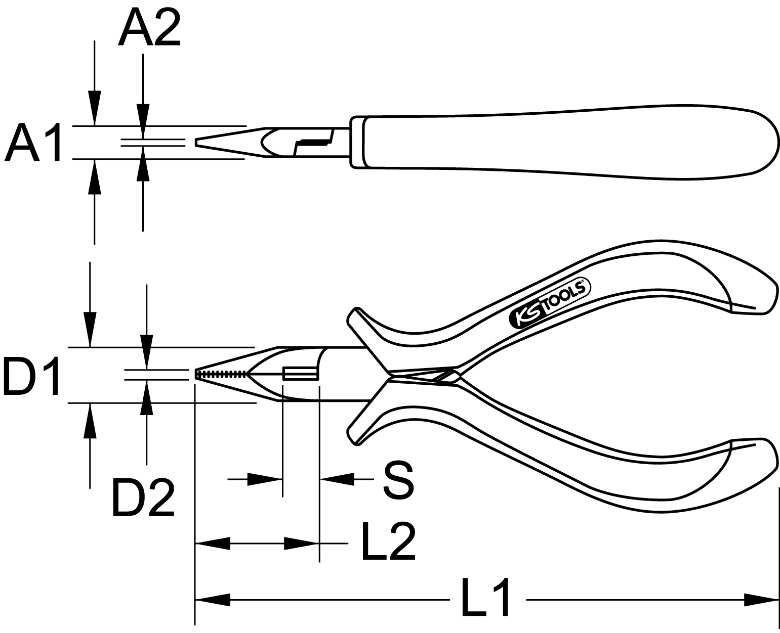 KS Tools Feinmechanik-Telefonzange, 130mm