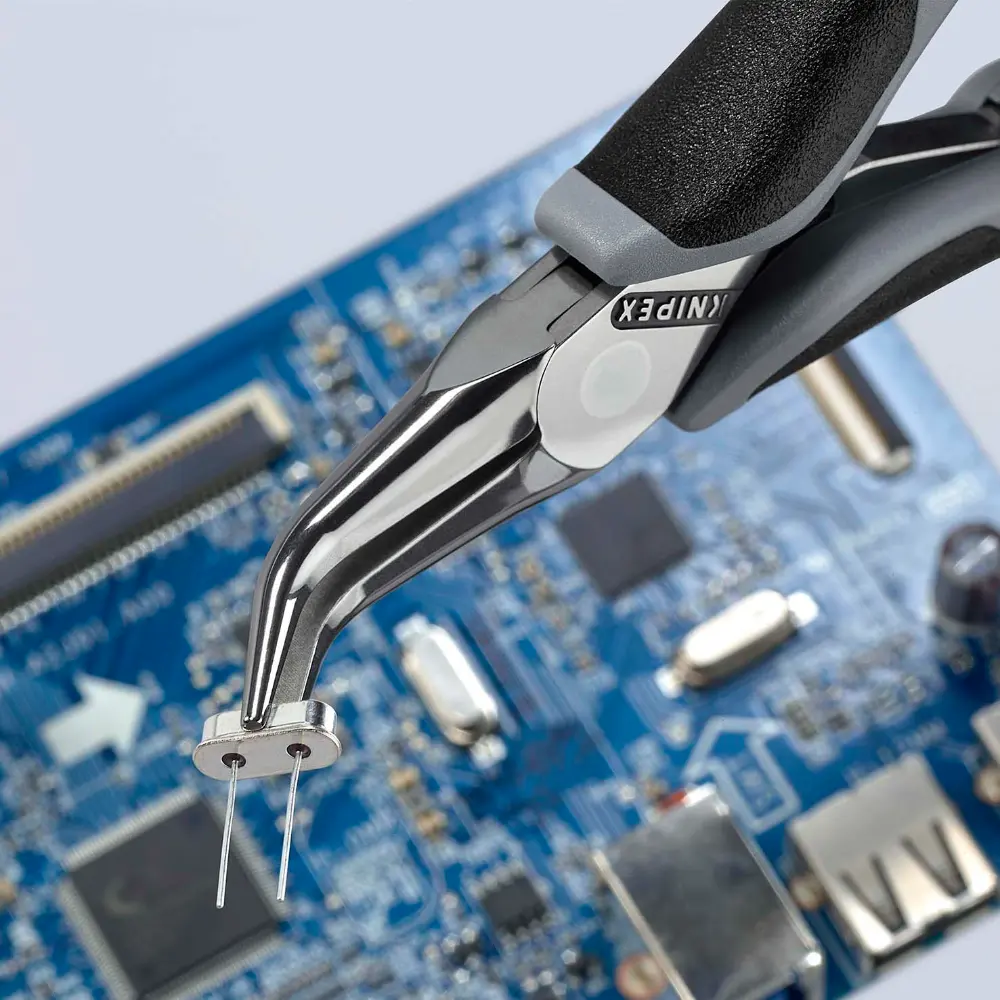 KNIPEX Elektronik-Greifzange ESD mit durchgestecktem Gelenk spiegelpoliert 145 mm