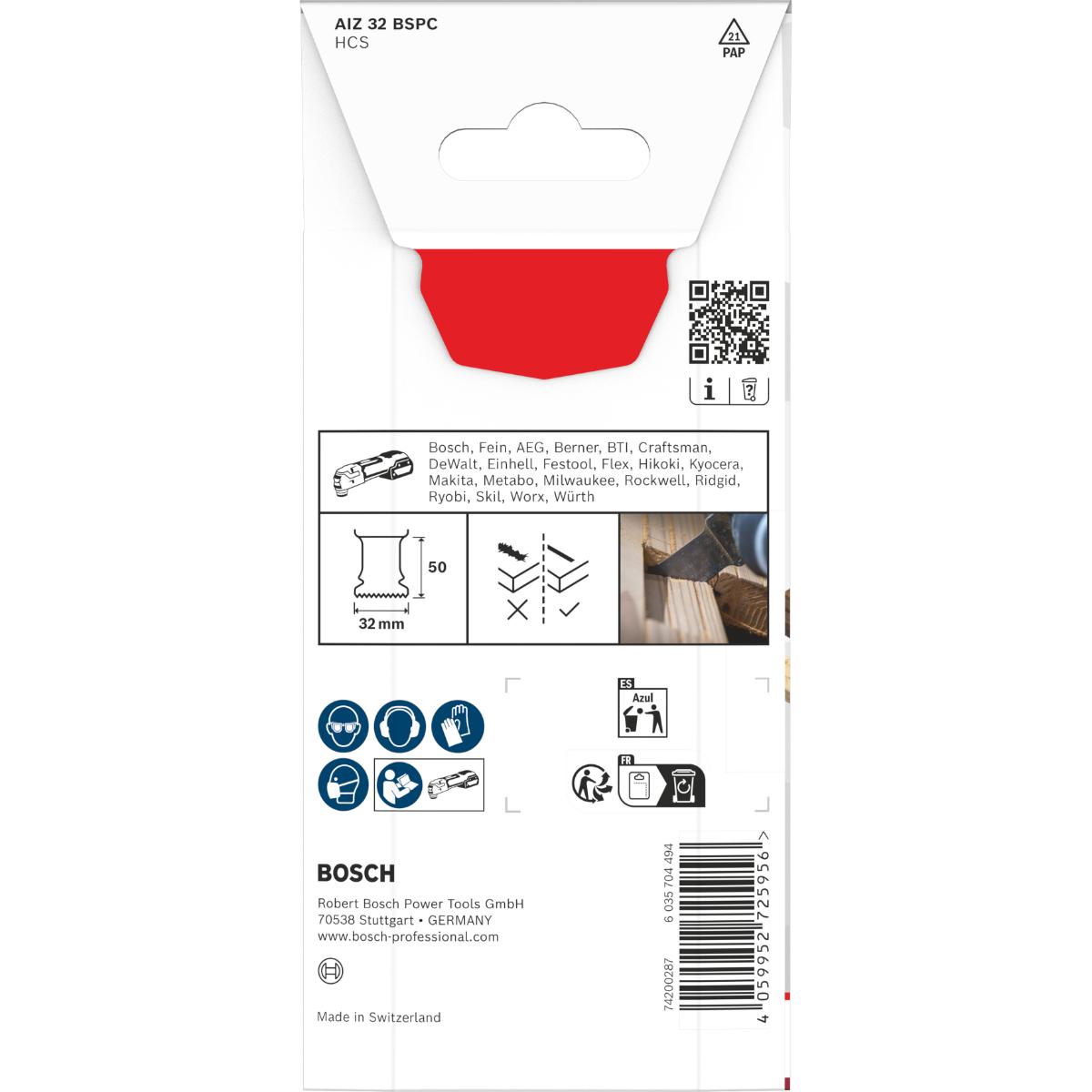 Bosch AIZ 32 BSPC Holz Tauchsägeblatt, Starlock, 32 x 50 mm, 1-Stück