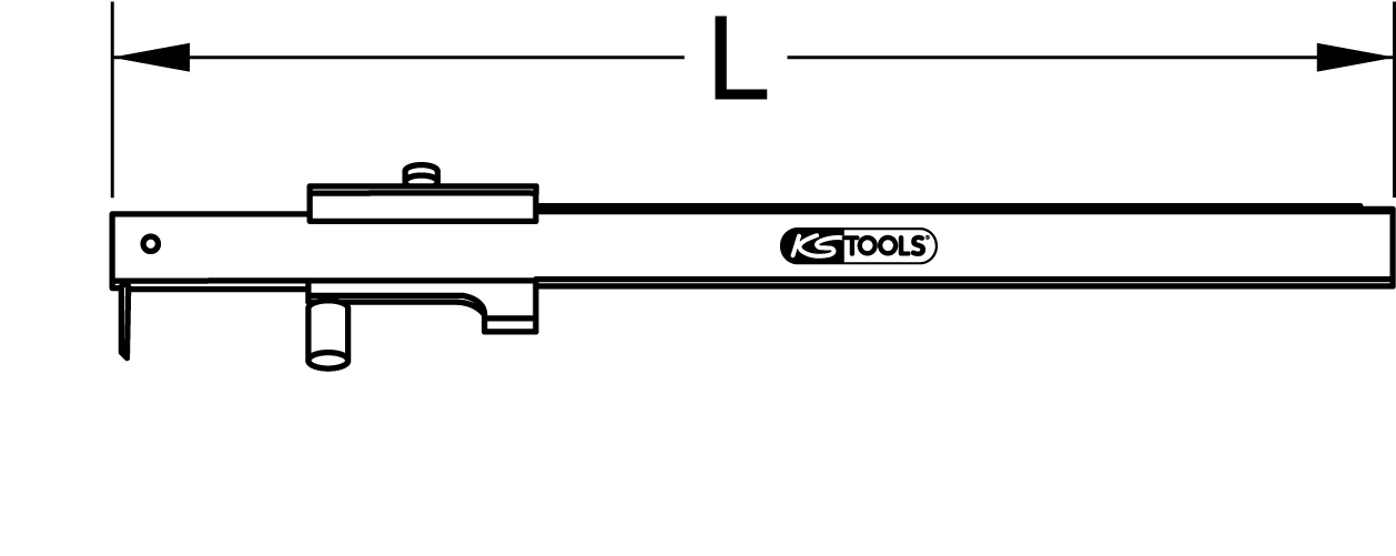 KS Tools Universalstreichmaß mit Anschlagrolle, 200mm