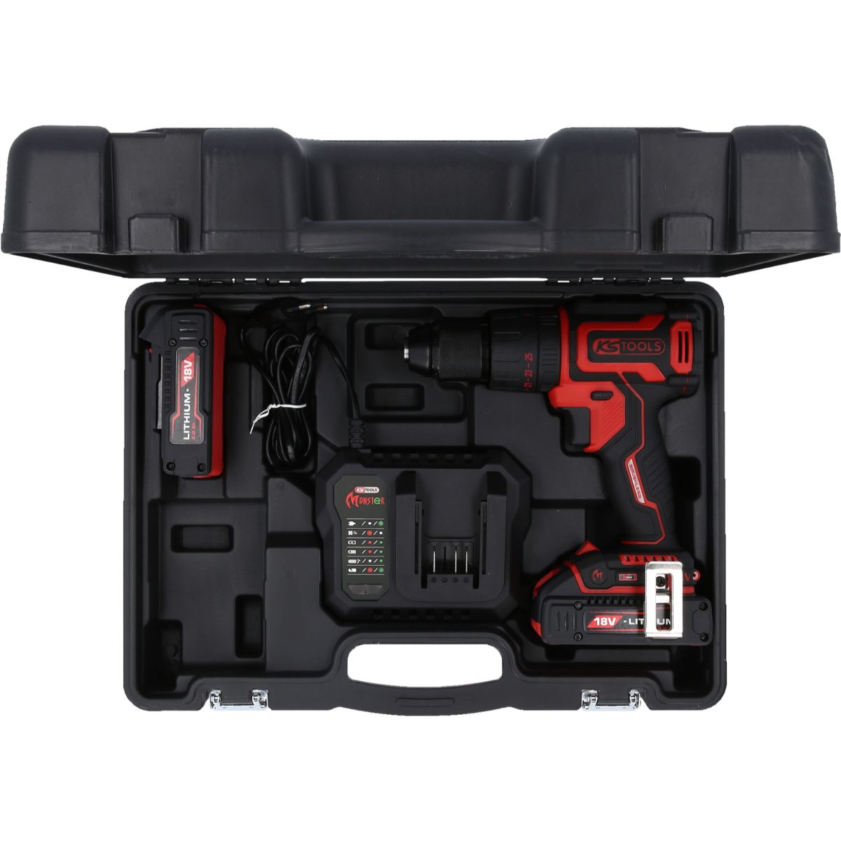 KS Tools eMONSTER Brushless-Akku-Schlag-Bohr-Schrauber-Satz, 4-tlg