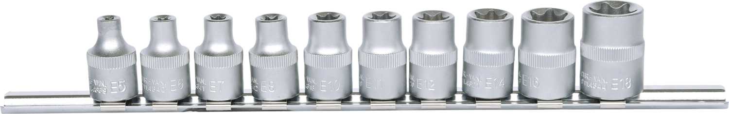 KS Tools 3/8" Torx-E Stecknuss-Satz, 10-tlg, E5-E18