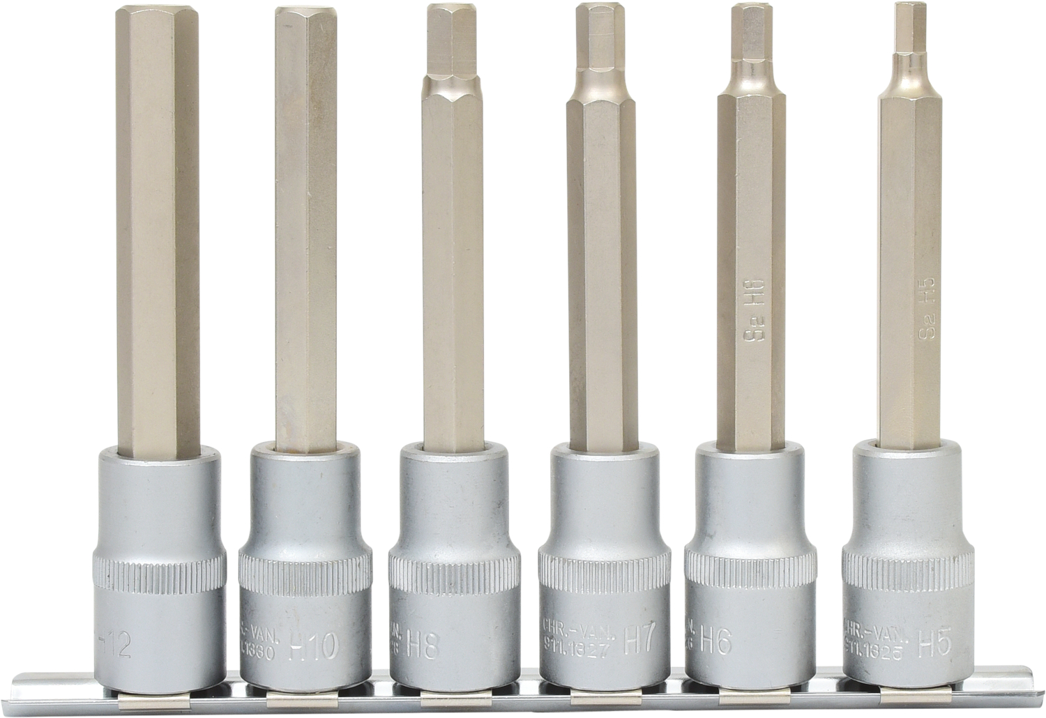 KS Tools 1/2" Bit-Stecknuss-Satz Innensechskant, lang, 6-tlg