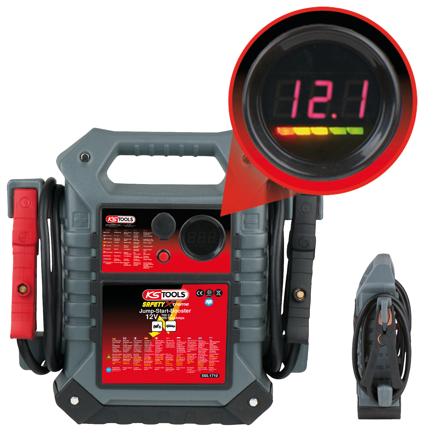 KS Tools 12 V Batterie-Booster, mobiles Starthilfegerät 700 A