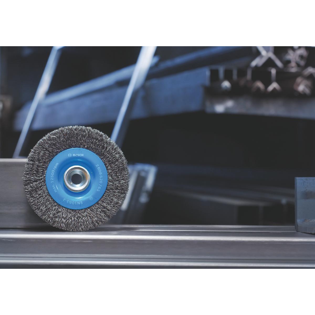 Bosch Metal clean Scheibenbürste, 115 x 0,3 mm, M14, gewellt