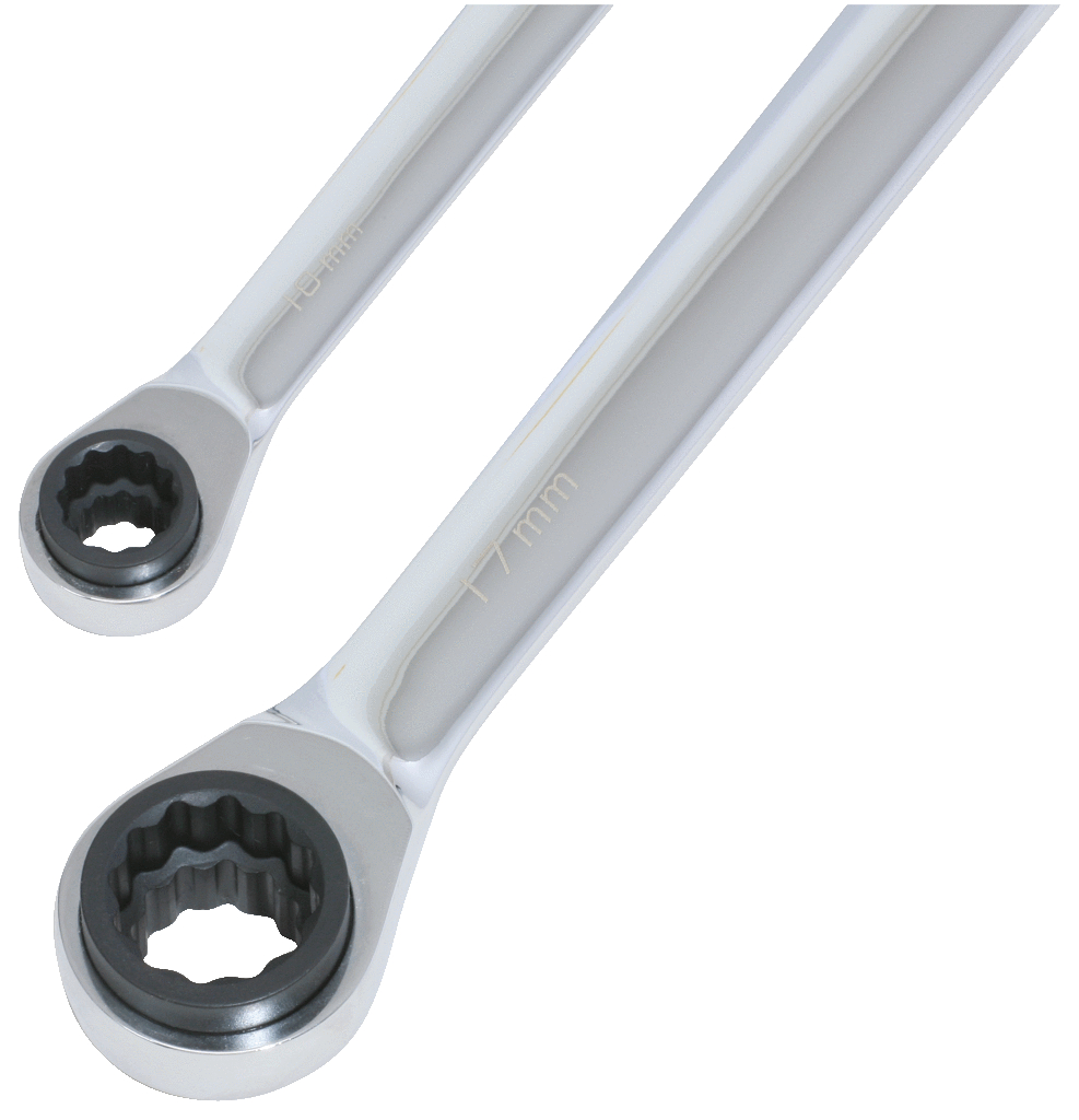 KS Tools 4 in 1 GEARplus umschaltbar Doppel-Ratschenringschlüssel-Satz, 2-tlg 8-19mm