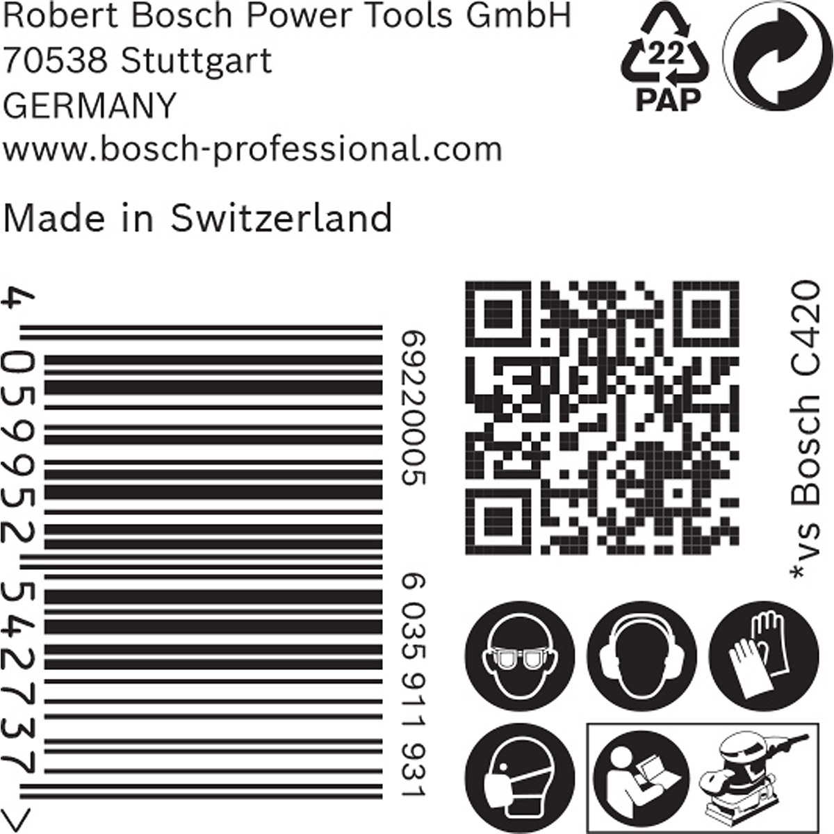 Bosch EXPERT C470 Schleifpapier mit 8 Löchern für Schwingschleifer