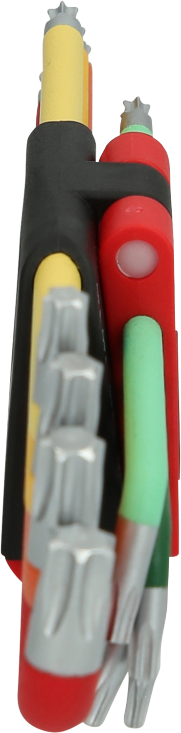 KS Tools Kugelkopf-Torx-Winkelstiftschlüssel-Satz, extra lang und 108° abgewinkelt, 9-tlg