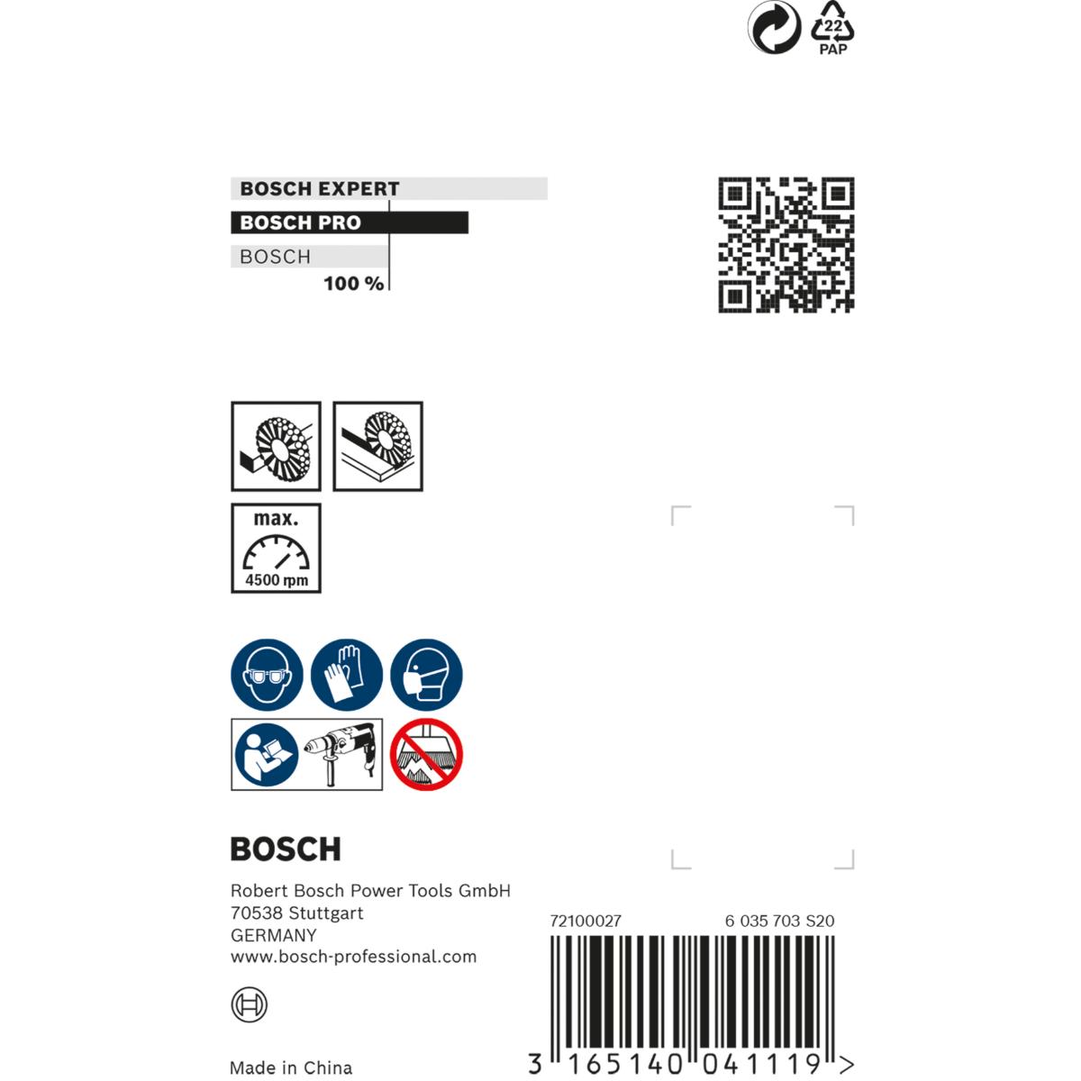 Bosch PRO Scheibenbürste, gewellt, 4500 U/min, 0,2mm Drahtstärke