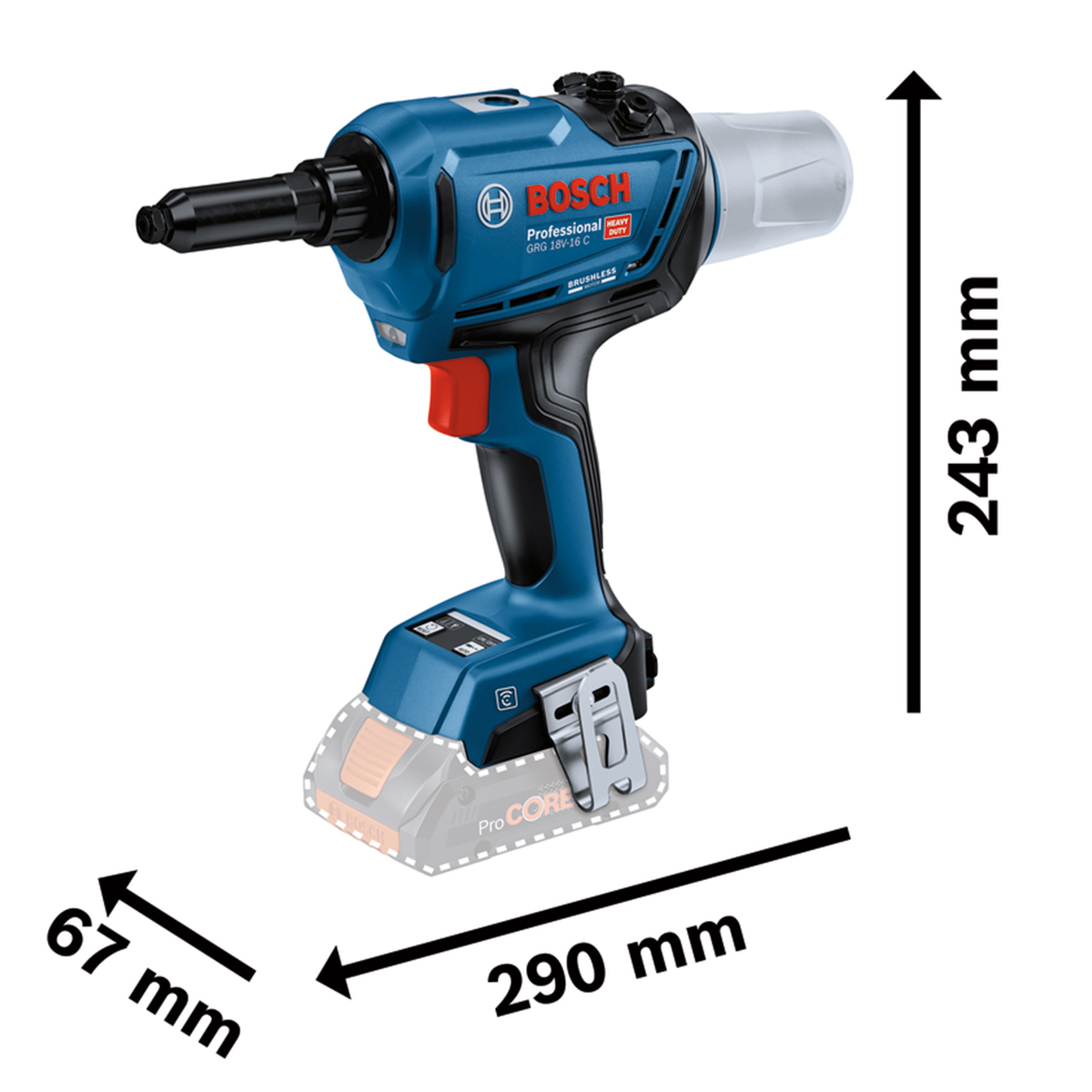 Bosch Akku-Nietpistole GRG 18V-16 C solo