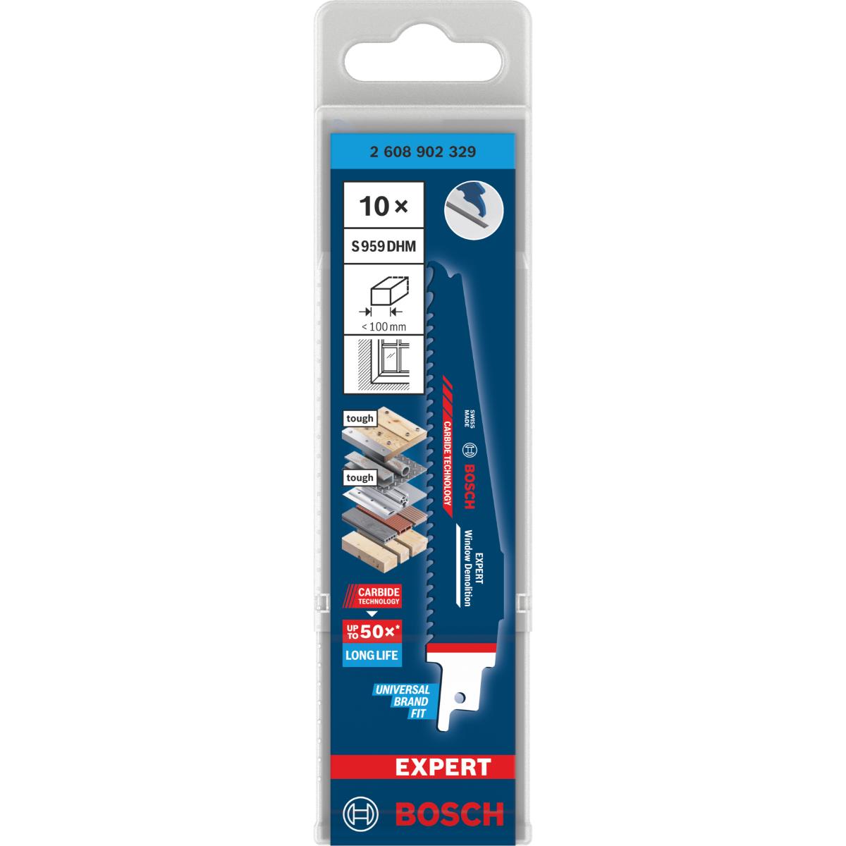 Bosch EXPERT Window Demolition S959DHM Säbelsägeblatt, 10-Stück
