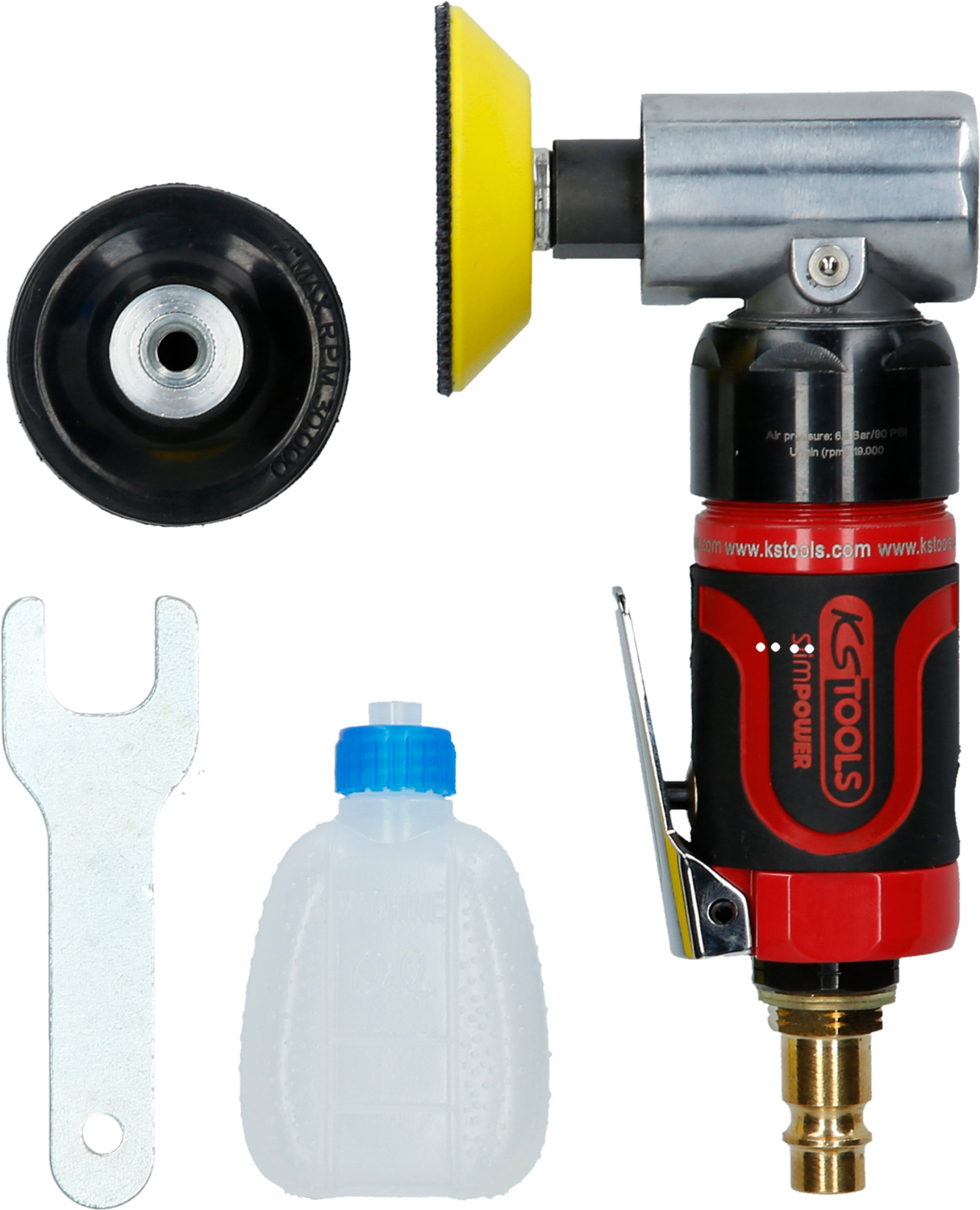 KS Tools SlimPOWER Mini-Druckluft-Schleifmaschine, 19000U-min