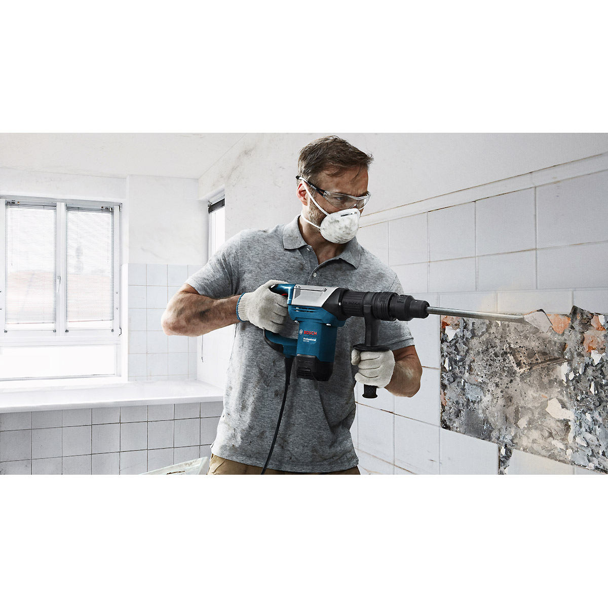Bosch Schlaghammer mit SDS max GSH 5, Zusatzhandgriff, 1 x Spitzmeißel 280mm