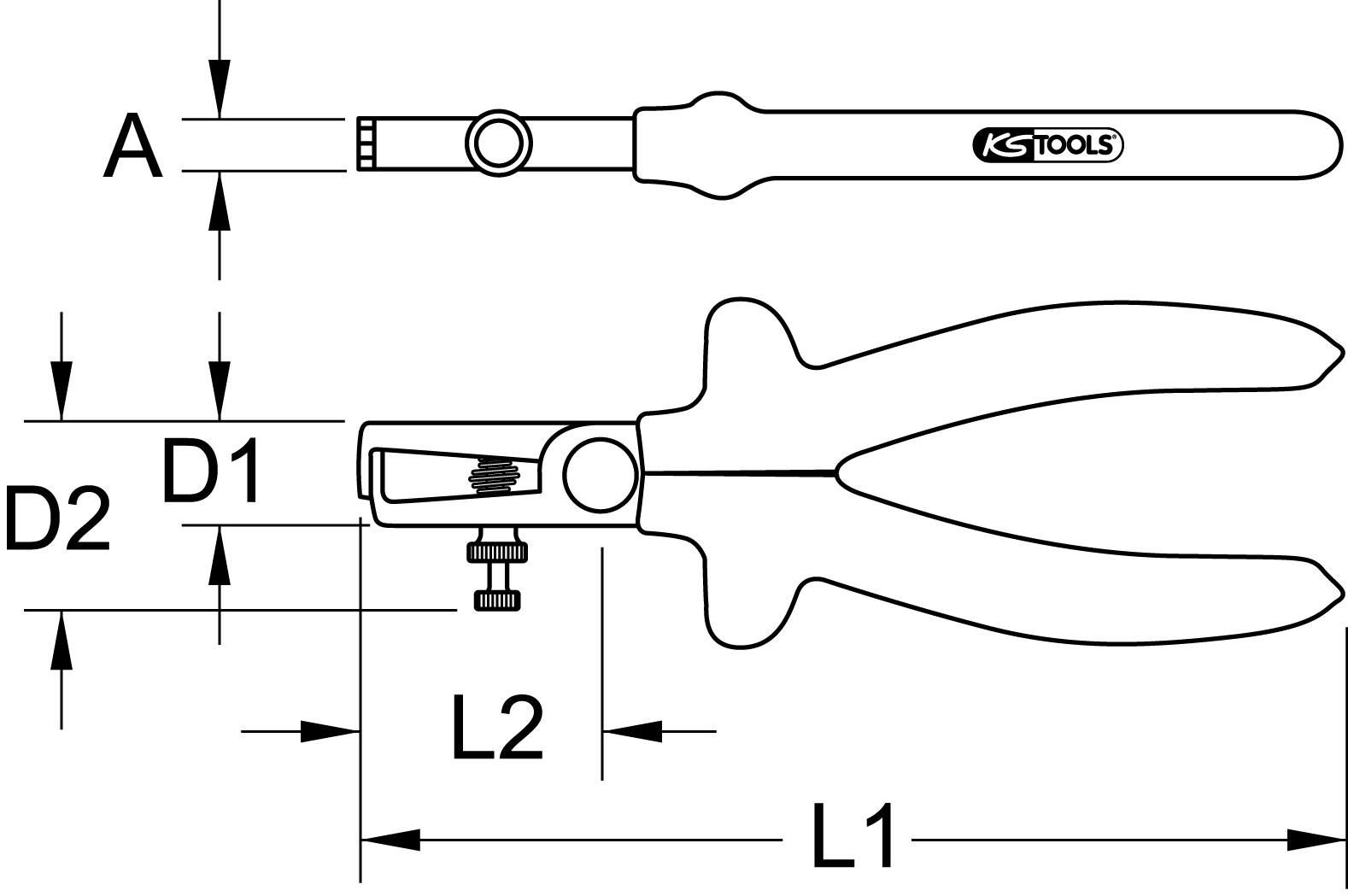 KS Tools 1000V Abisolierzange, 9,5mm