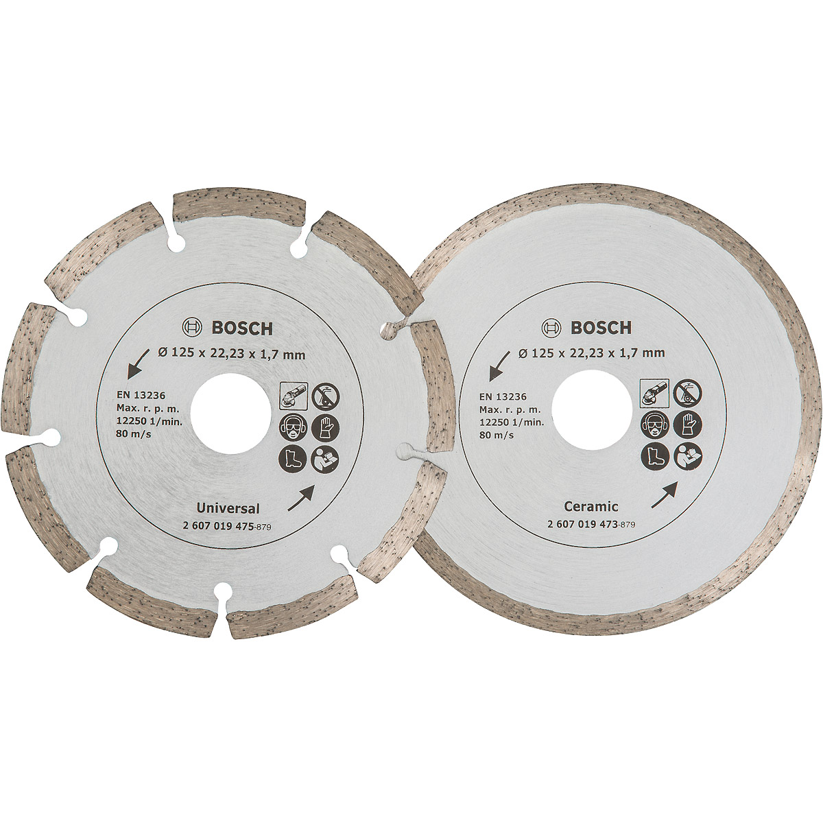Bosch Diamanttrennscheibe für Fliesen und Baumaterial, 2er-Pack