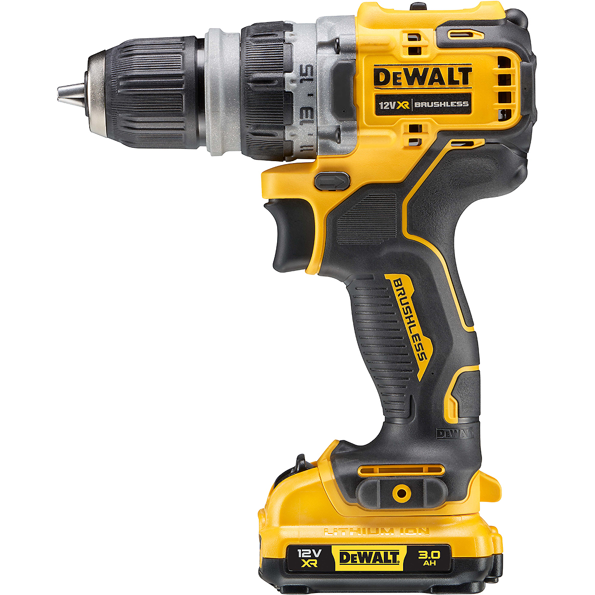 DEWALT Akku-Bohrschrauber + 4 Wechselköpfe 12V + 2 Akku + Schnellladegerät