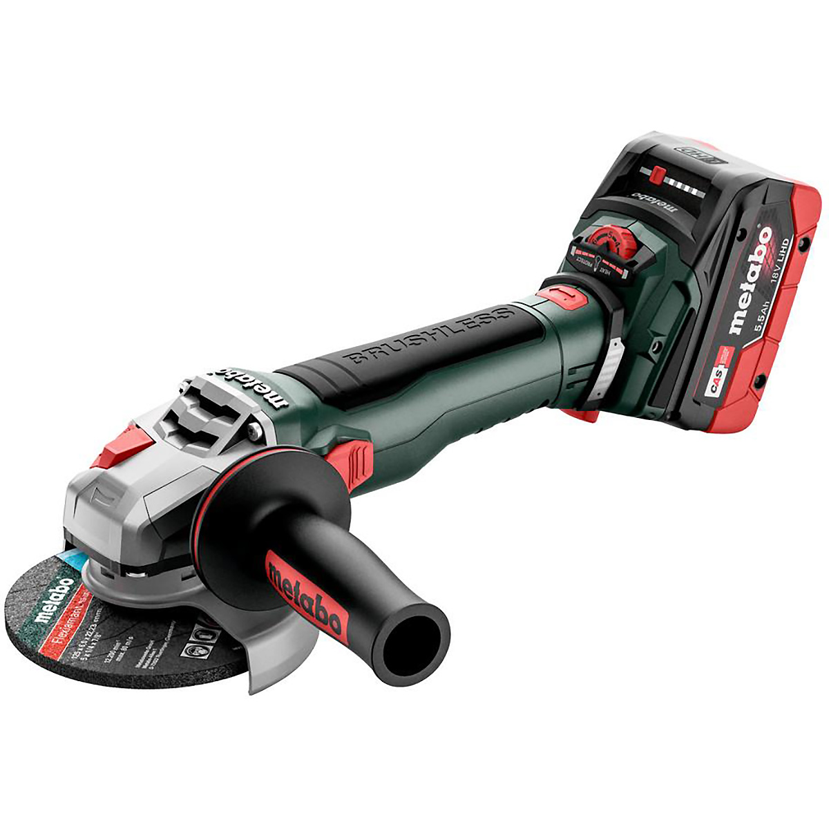 Metabo Akku-Winkelschleifer WVB 18 LT BL 11-125 Quick mit Bremse, Drehzahlregelung, Schnellspannmutt
