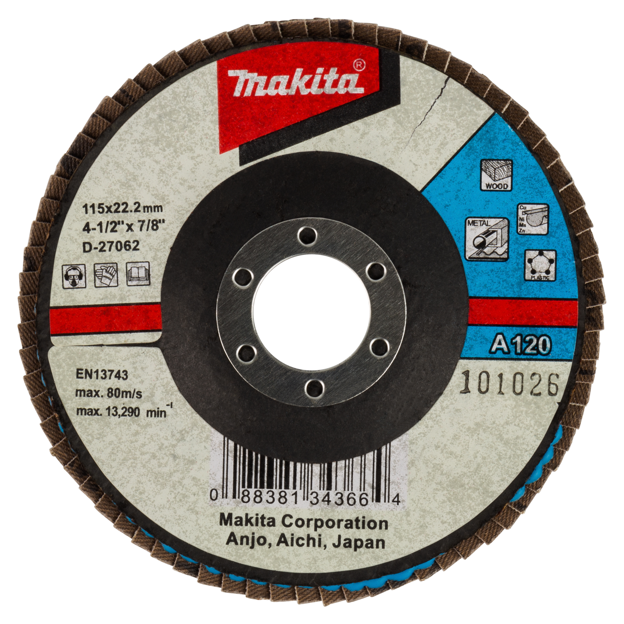 Makita Fächerschleifscheibe 115mm A120 - D-27062